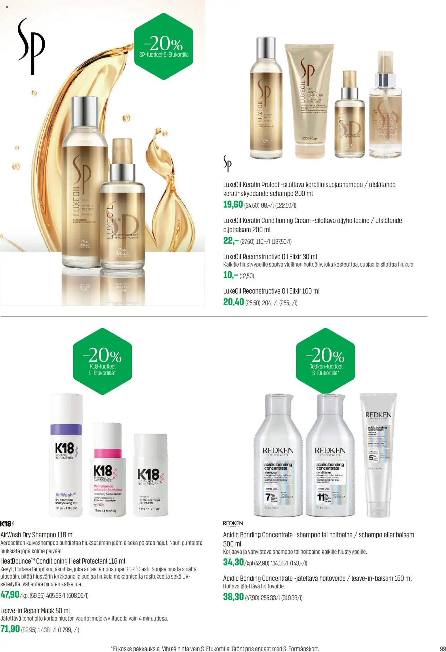Sokos tarjoukset – voimassa 12.11.2025 alkaen | Sivu: 99 | Tuotteet: Shampoo, Hoitoaine, Kuivashampoo