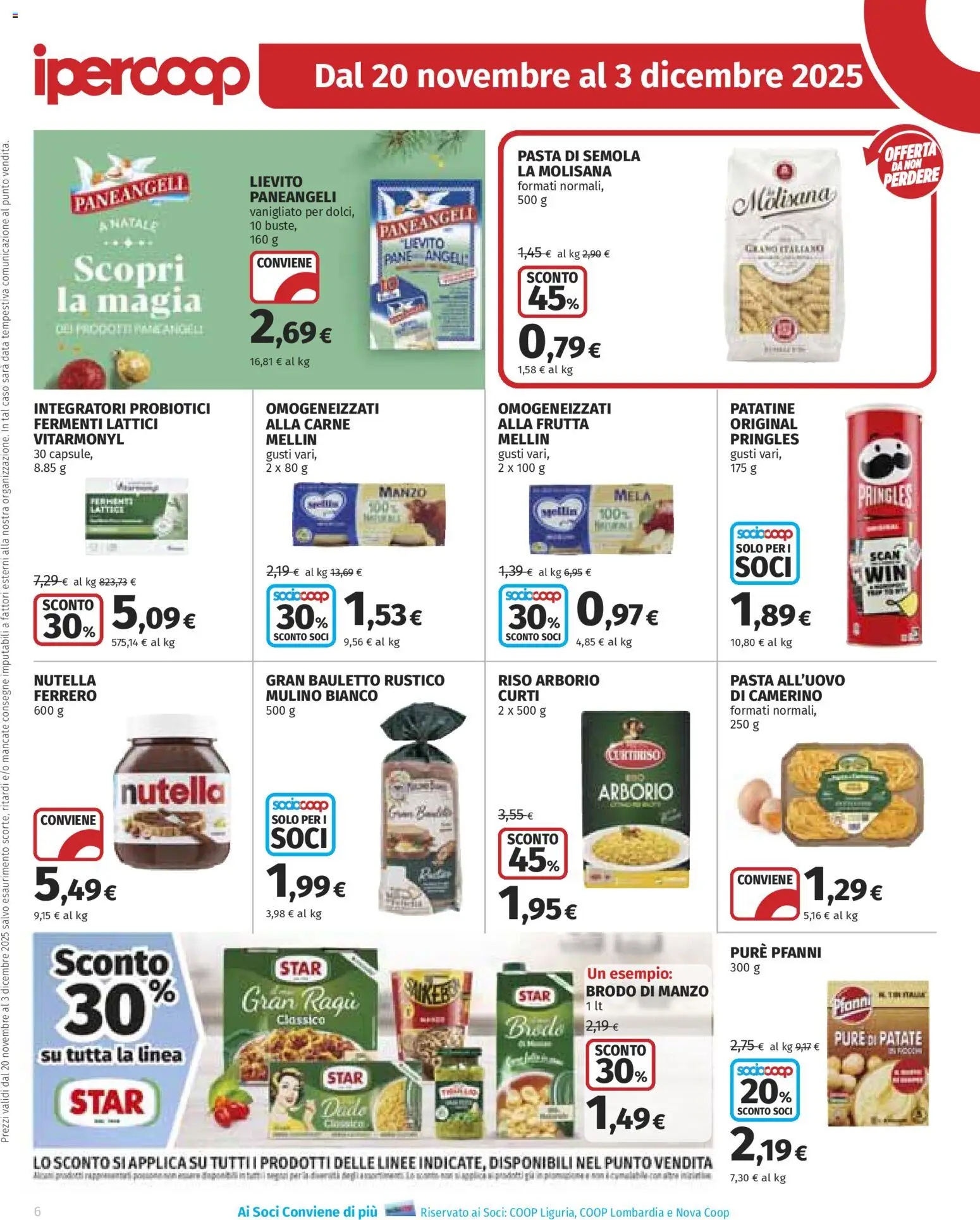 Volantino Ipercoop del 20.11.2025 | Pagina: 6 | Prodotti: Pane, Riso, Patatine, Nutella