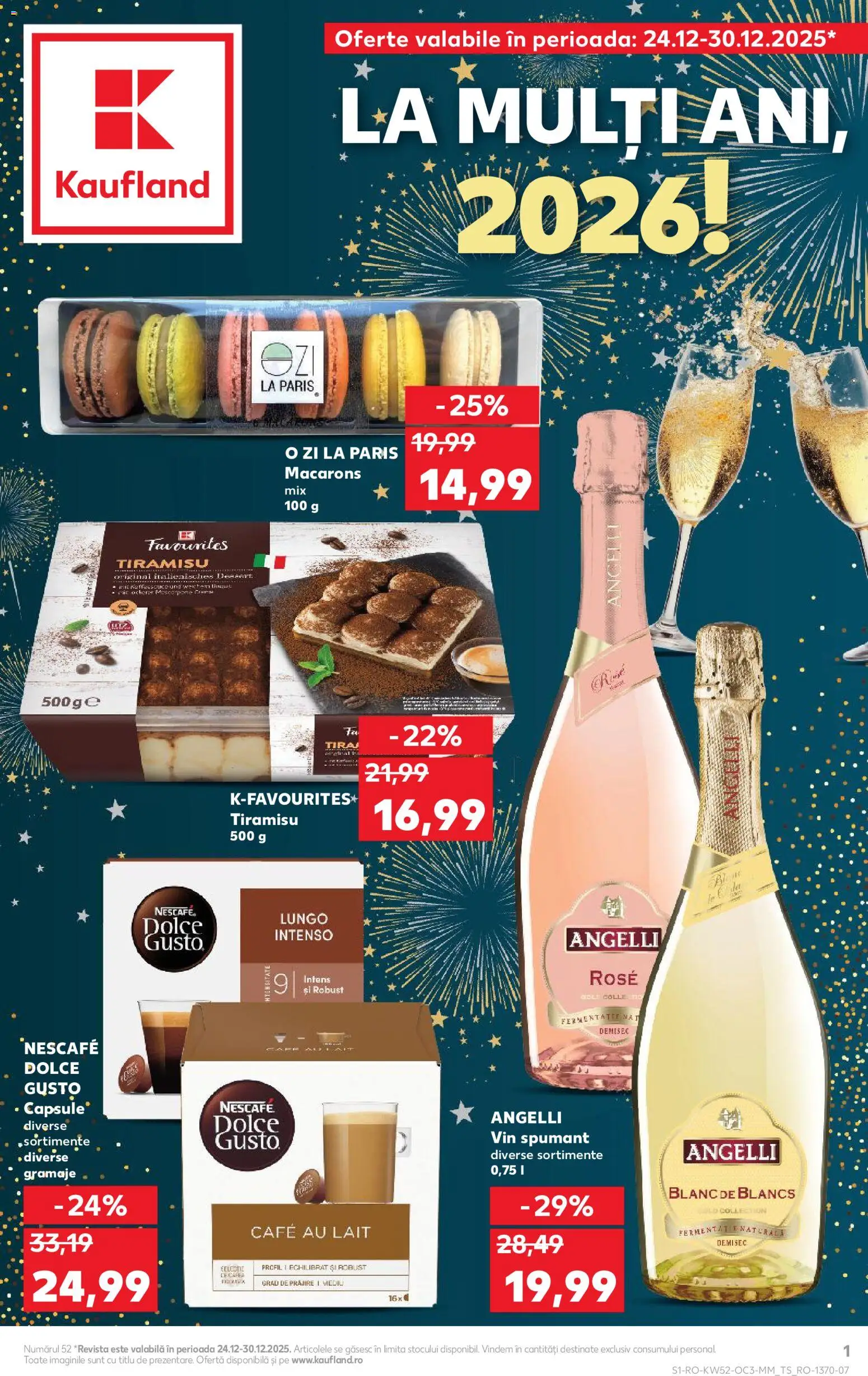 Noul catalog Kaufland – valabil de la 24.12.2025 | Pagină: 1 | Produse: Tiramisu, Vin, Macarons