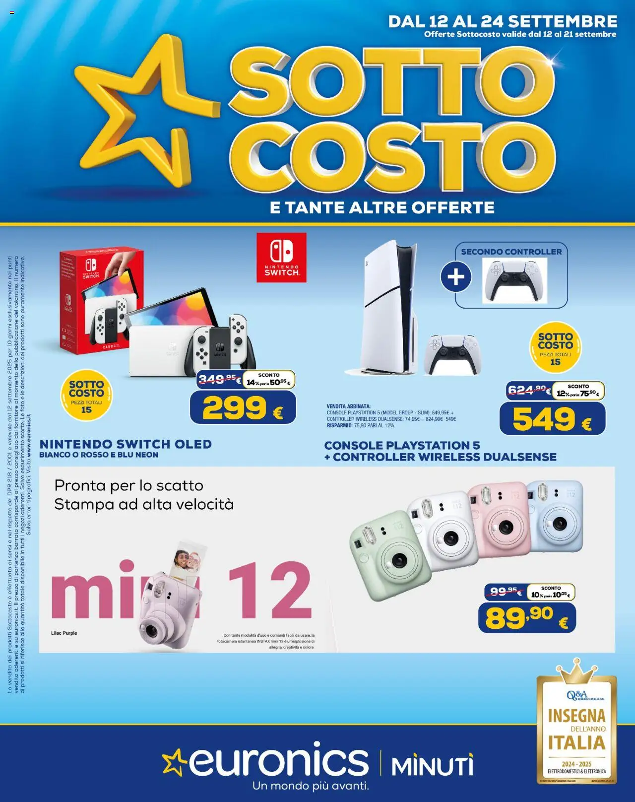 Volantino Euronics del 12.09.2025 | Pagina: 18 | Prodotti: Fotocamera istantanea, Fotocamera, Playstation, Stampa