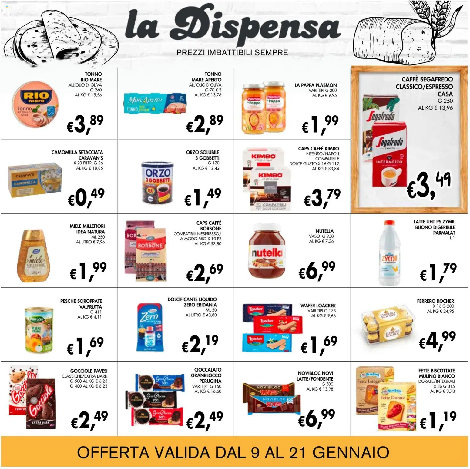 Volantino Coal del 09.01.2026 | Pagina: 20 | Prodotti: Dolcificante, Nutella, Fette biscottate, Vaso