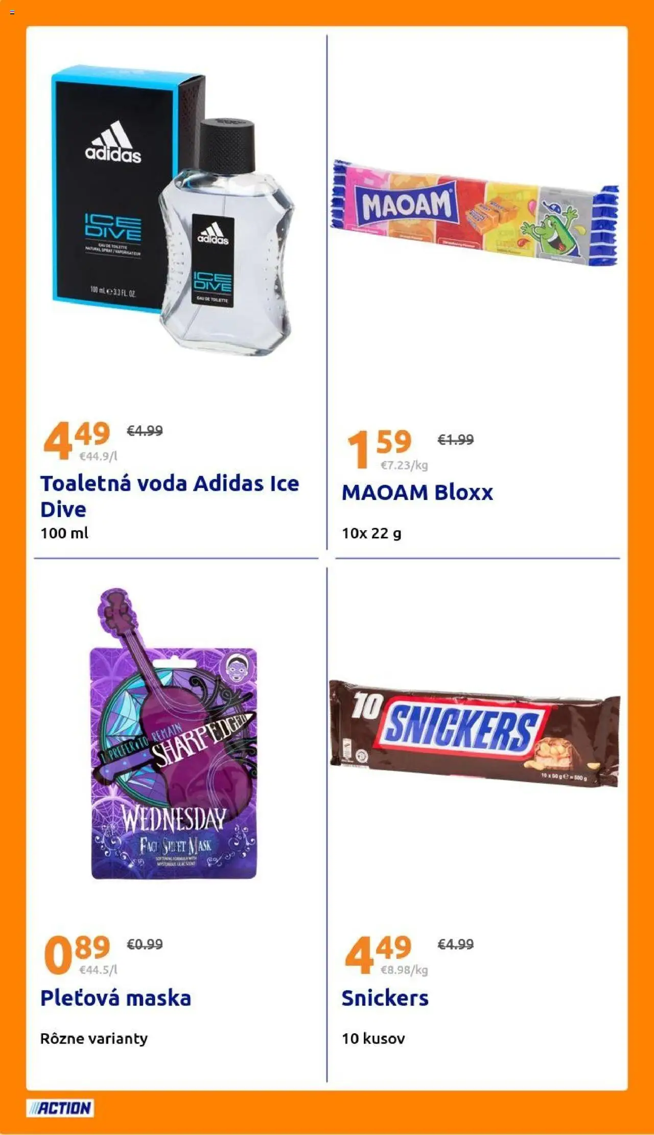 Nové Action akcie – leták je platný od 08.10.2025 | Strana: 20 | Produkty: Toaletná voda, Maska, Adidas, Voda