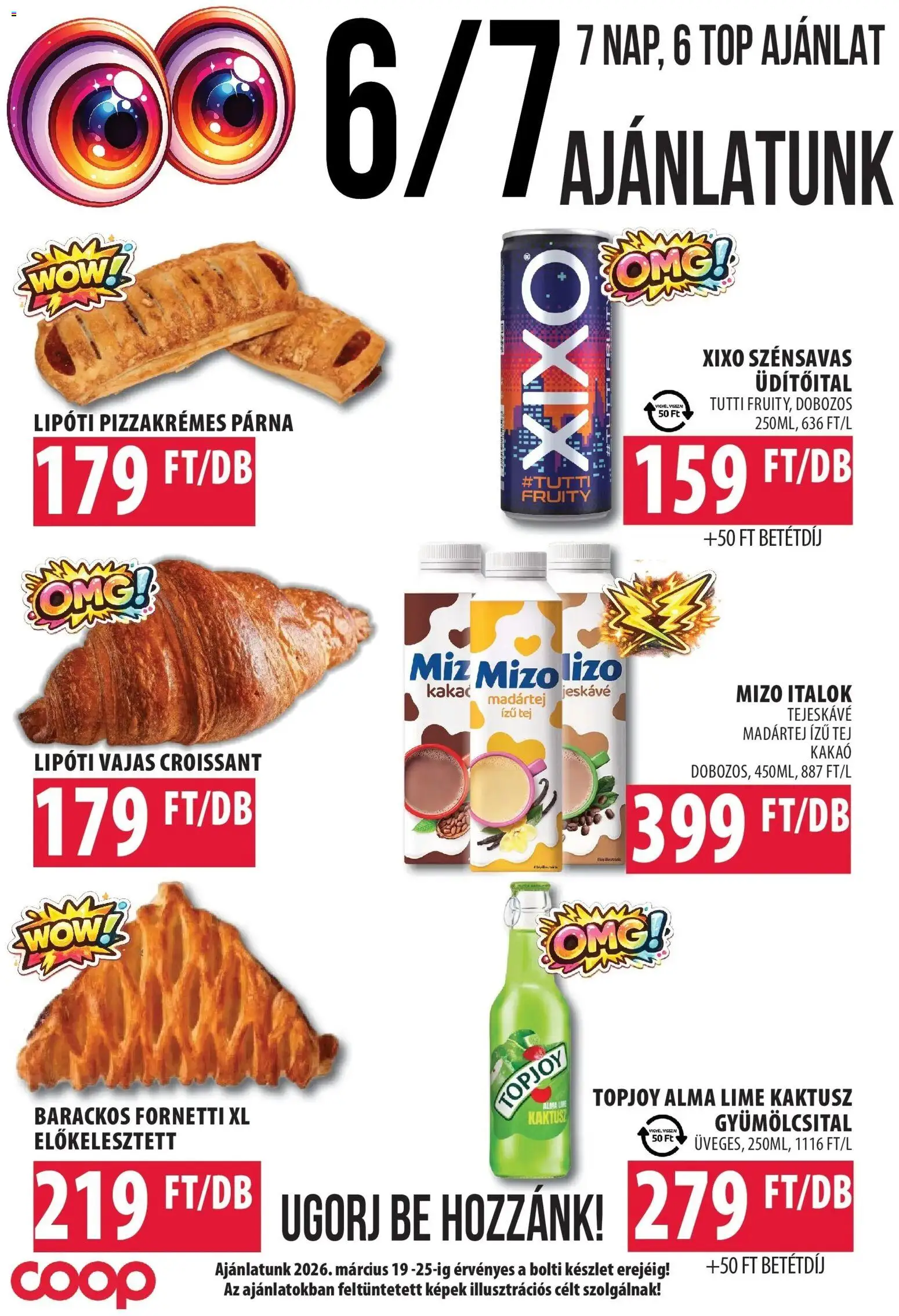 COOP Szolnok akciós ujság - amely érvényes a következő dátumtól: 19.03.2026 | Oldal: 3 | Termékek: Croissant, Gyümölcsital, Párna, Alma