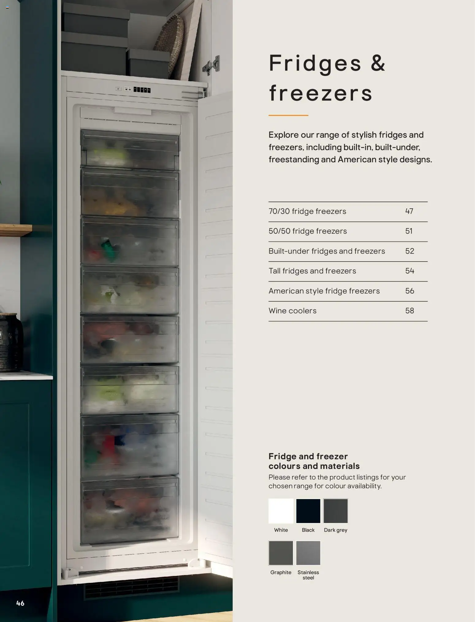 {H1} | Page: 46 | Products: Wine coolers, Wine, Freezer