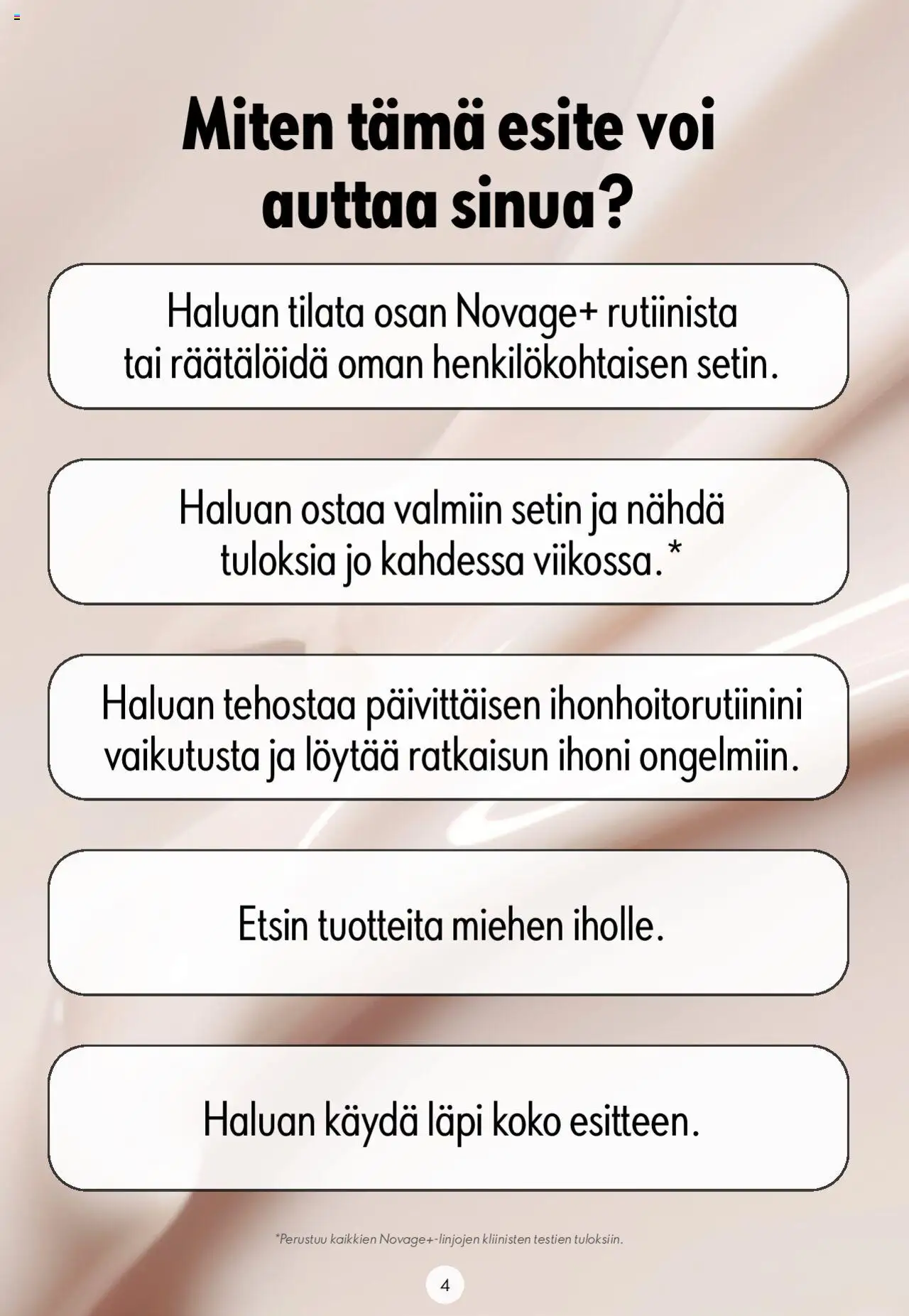 Oriflame Novage+ – voimassa 25.01.2024 alkaen | Sivu: 4 | Tuotteet: Voi