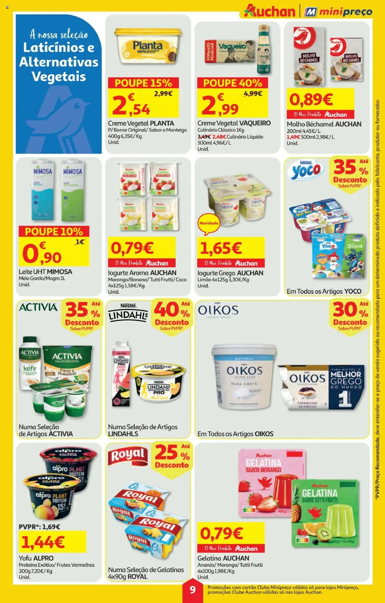 Minipreço folheto │ válido de 11.09.2025 | Página: 9 | Produtos: Banana, Manteiga, Iogurte, Proteina