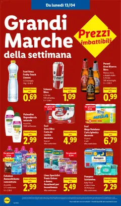 Anteprima del volantino Pampers Salviettine, Baby-fresh o Sole & Luna 70/104 pezzi Alla confezione valido a partire dal 09.04.2026 | Pagina: 50 | Prodotti: Birra, Top, Computer, Lavanda
