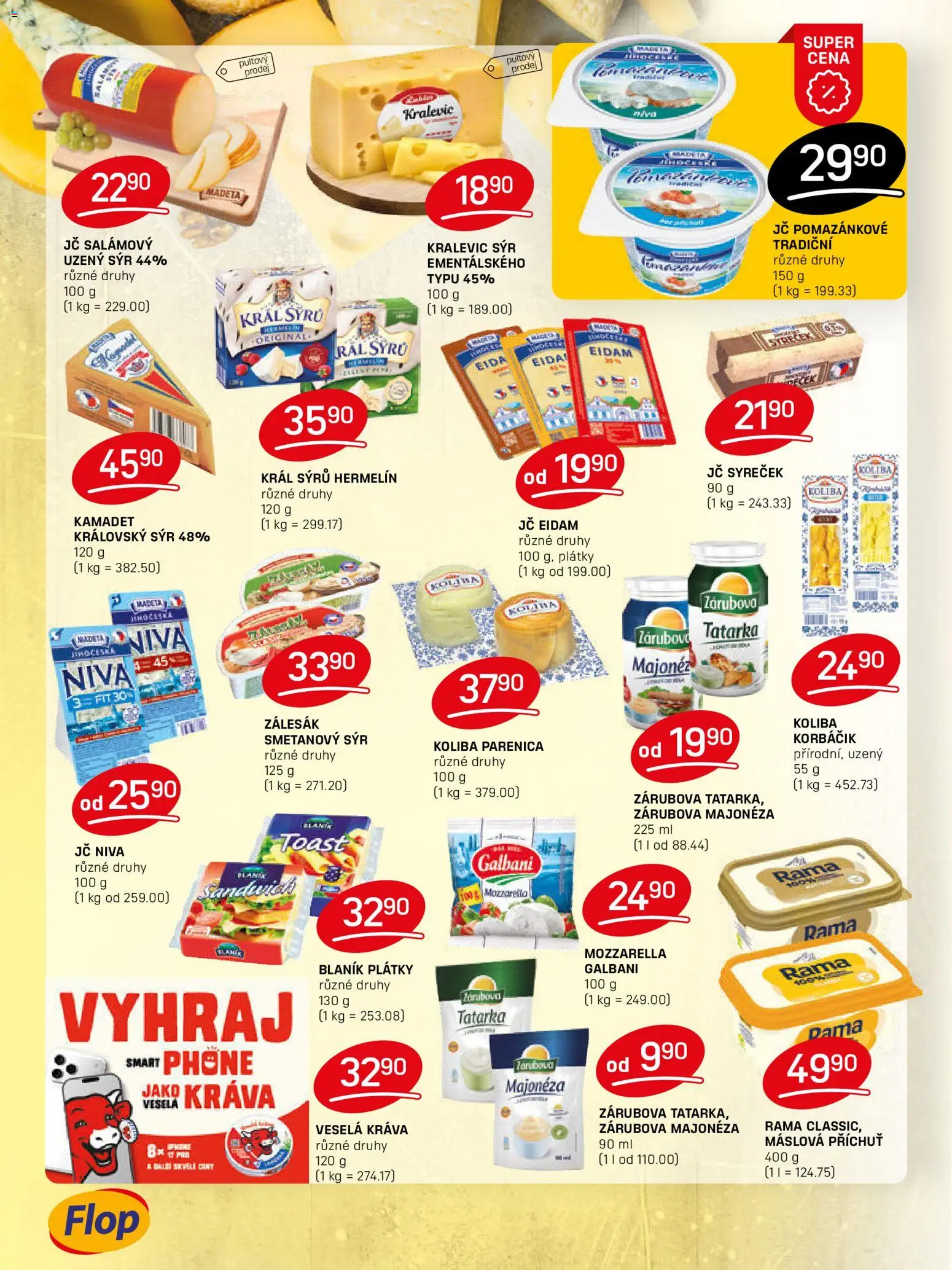 Flop leták od 14.01.2026 | Strana: 4 | Produkty: Sýr, Salám, Majonéza, Mozzarella