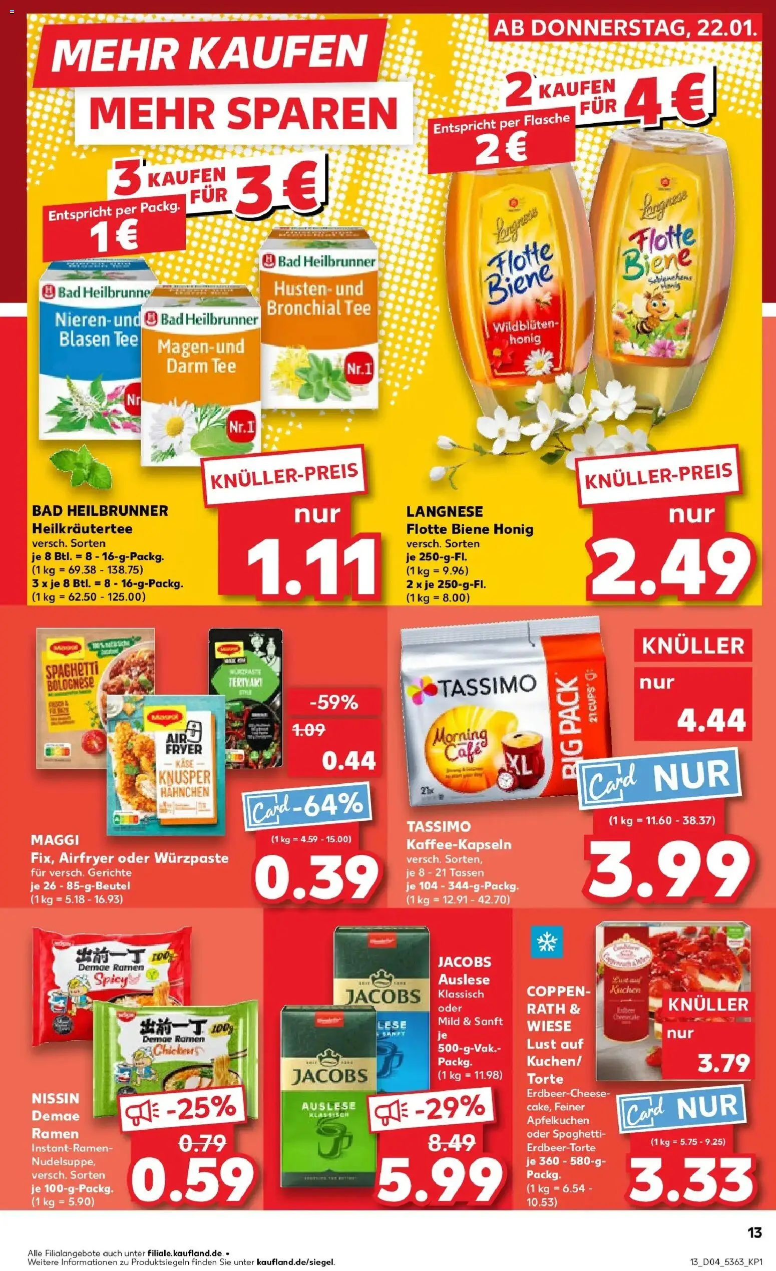 Kaufland prospekt Leverkusen	 – gültig ab 25.01.2026 | Seite: 13 | Produkte: Hahnchen, Maggi, Käse, Tassimo