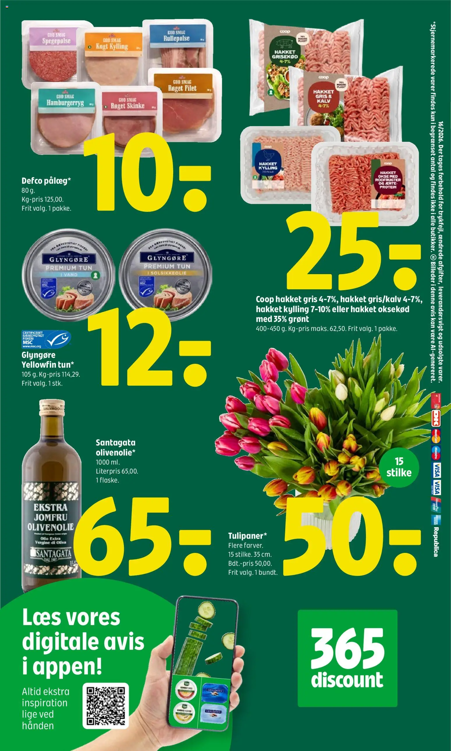 Coop 365 tilbudsavis – gyldig fra 16.04.2026 | Side: 24 | Produkter: Touca, Rullepølse, Hamburgerryg, Olivenolie