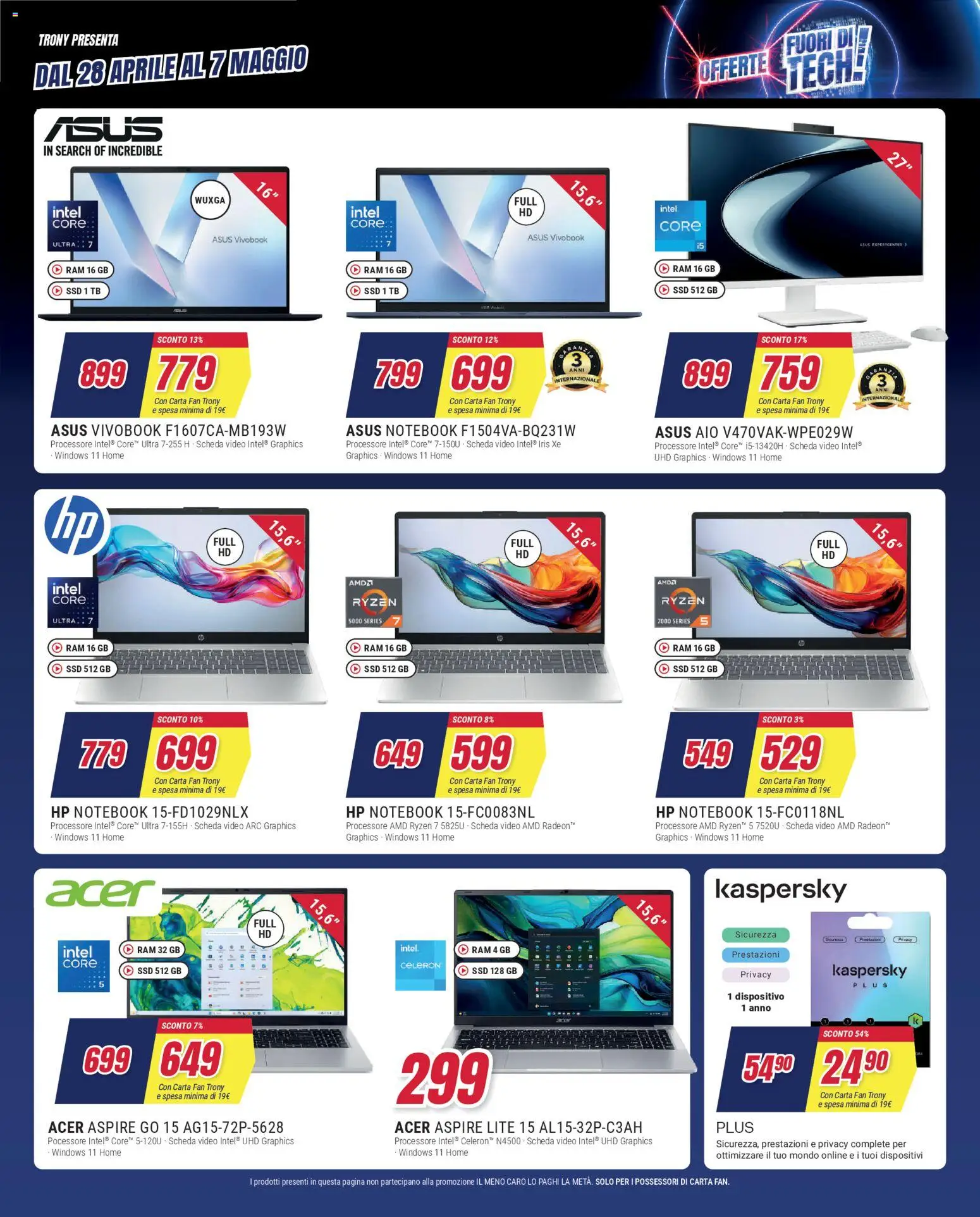 Volantino Trony del 28.04.2026 | Pagina: 32 | Prodotti: Notebook, Video, Fan