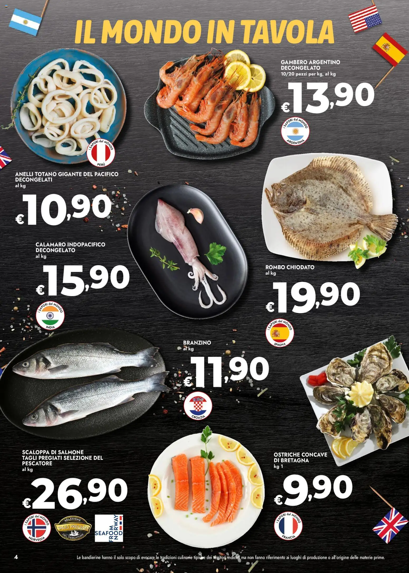 Volantino bennet del 05.03.2026 | Pagina: 4 | Prodotti: Salmone, Branzino, Totano