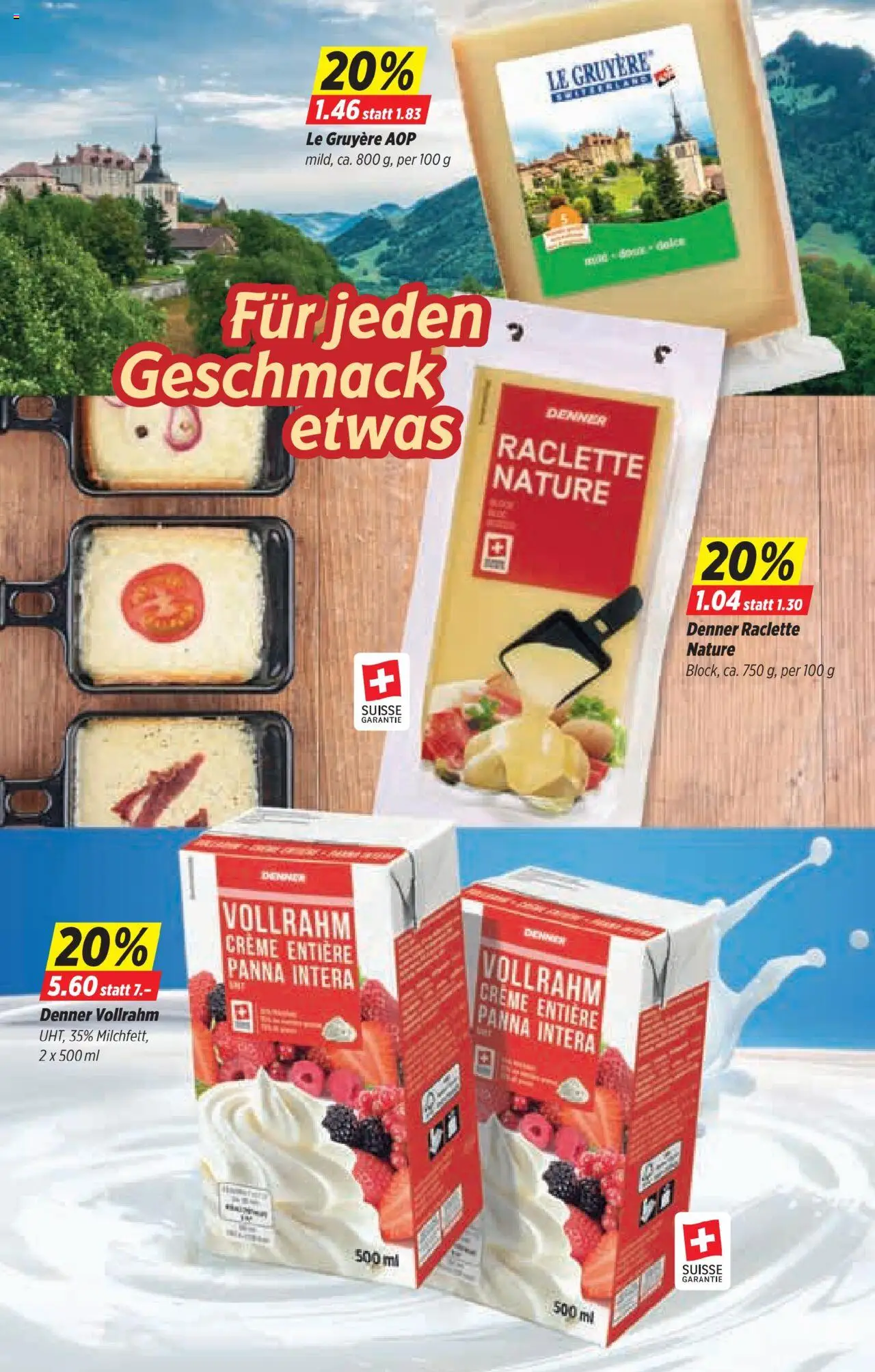 Denner Aktionen – gültig ab 14.10.2025 | Seite: 8 | Produkte: Raclette, Creme