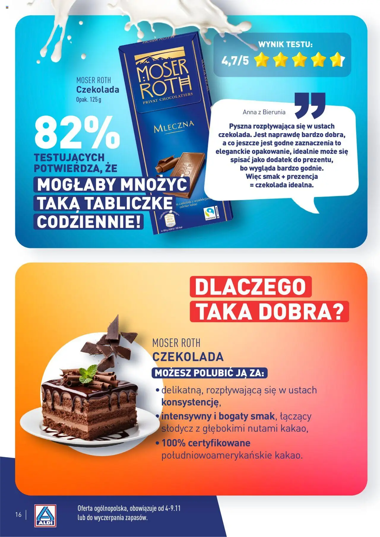 Aldi Gazetka - Wielki test od 04.11.2024 | Strona: 16 | Produkty: Kakao, Czekolada