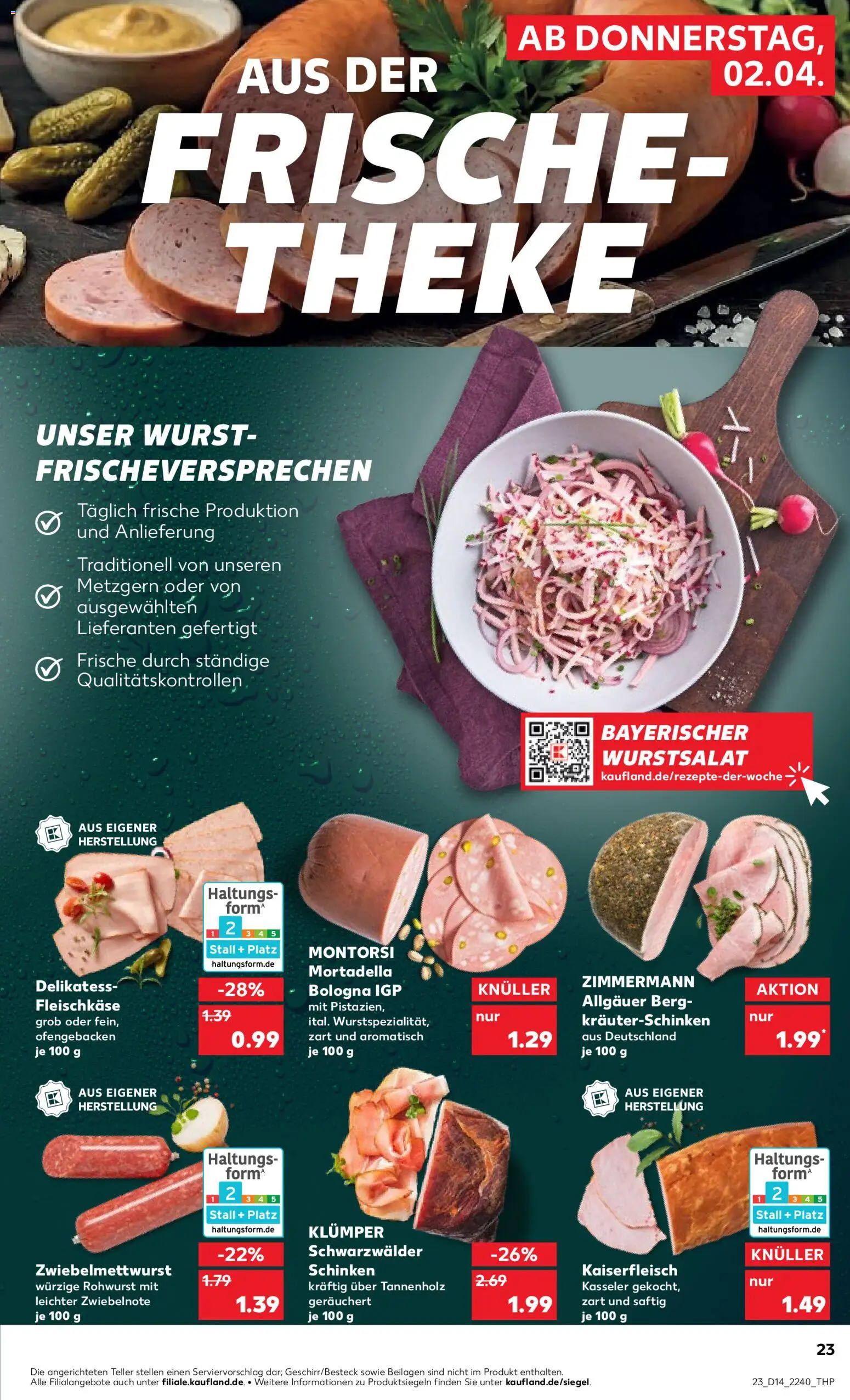 Kaufland Prospekt Speyer	 – gültig ab 02.04.2026 | Seite: 23 | Produkte: Theke, Wurst, Schinken