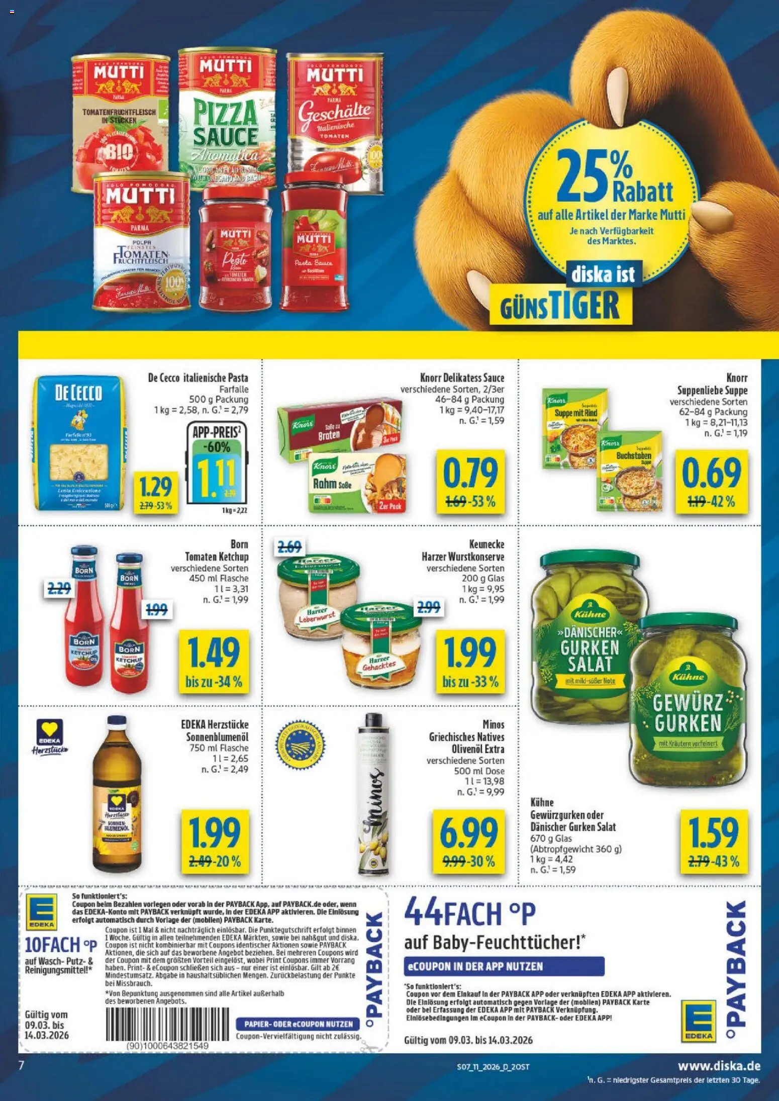 Diska - Diska Angebote Sachsen-Thüringen KW11 – gültig ab 09.03.2026 | Seite: 7 | Produkte: Sonnenblumenol, Knorr, Soße, Gurken