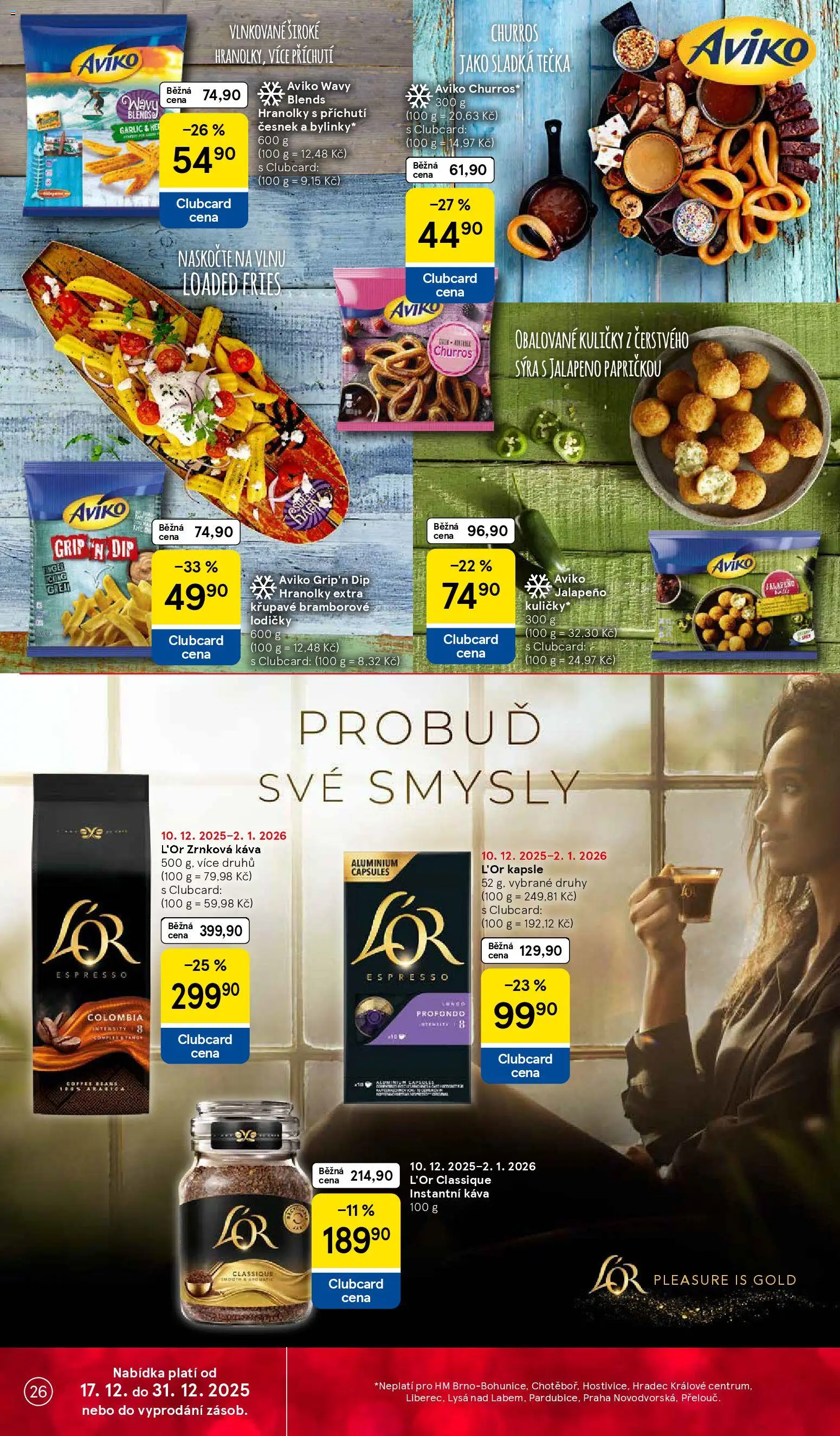 Tesco leták - Hypermarket od 17.12.2025 | Strana: 26 | Produkty: Káva, Česnek, Zrnková káva, Kuličky