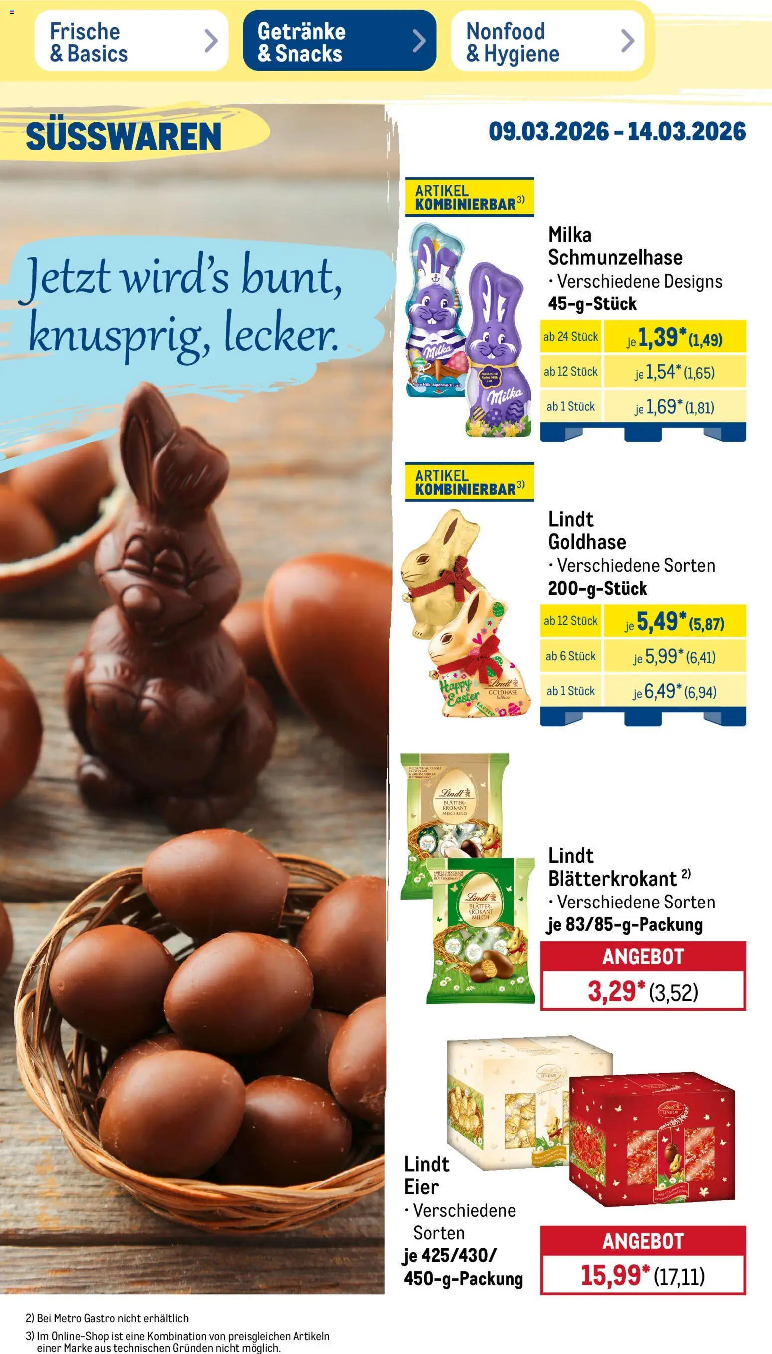 Metro Prospekt 	 – gültig ab 09.03.2026 | Seite: 27 | Produkte: Milch, Eier, Milka, Lindt