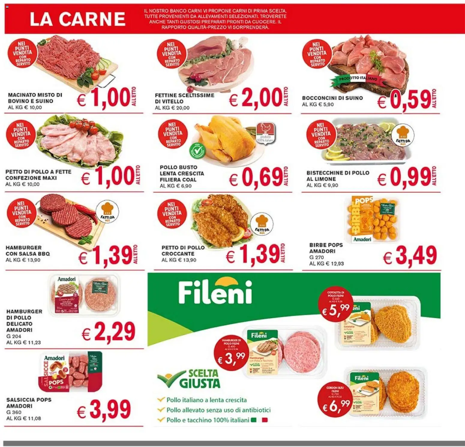 Volantino Coal del 09.04.2026 | Pagina: 4 | Prodotti: Bovino, Tacchino, Limone, Salsiccia