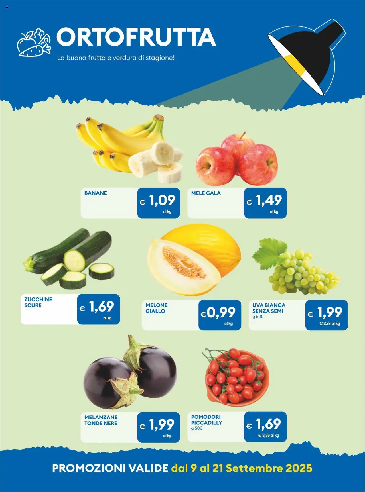 Volantino MD Discount del 09.09.2025 | Pagina: 5 | Prodotti: Frutta, Pomodori, Uva, Melanzane
