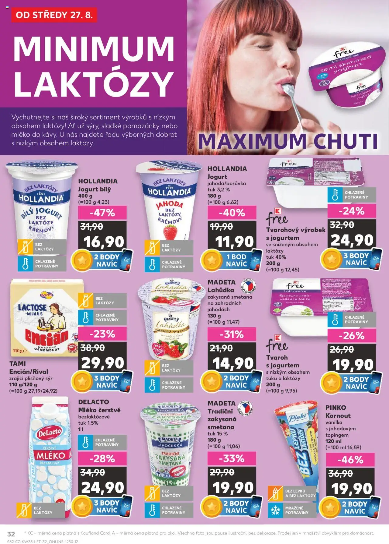 Kaufland leták - Chomutov od 27.08.2025 | Strana: 32 | Produkty: Sýr, Smetana, Tvaroh, Bílý jogurt