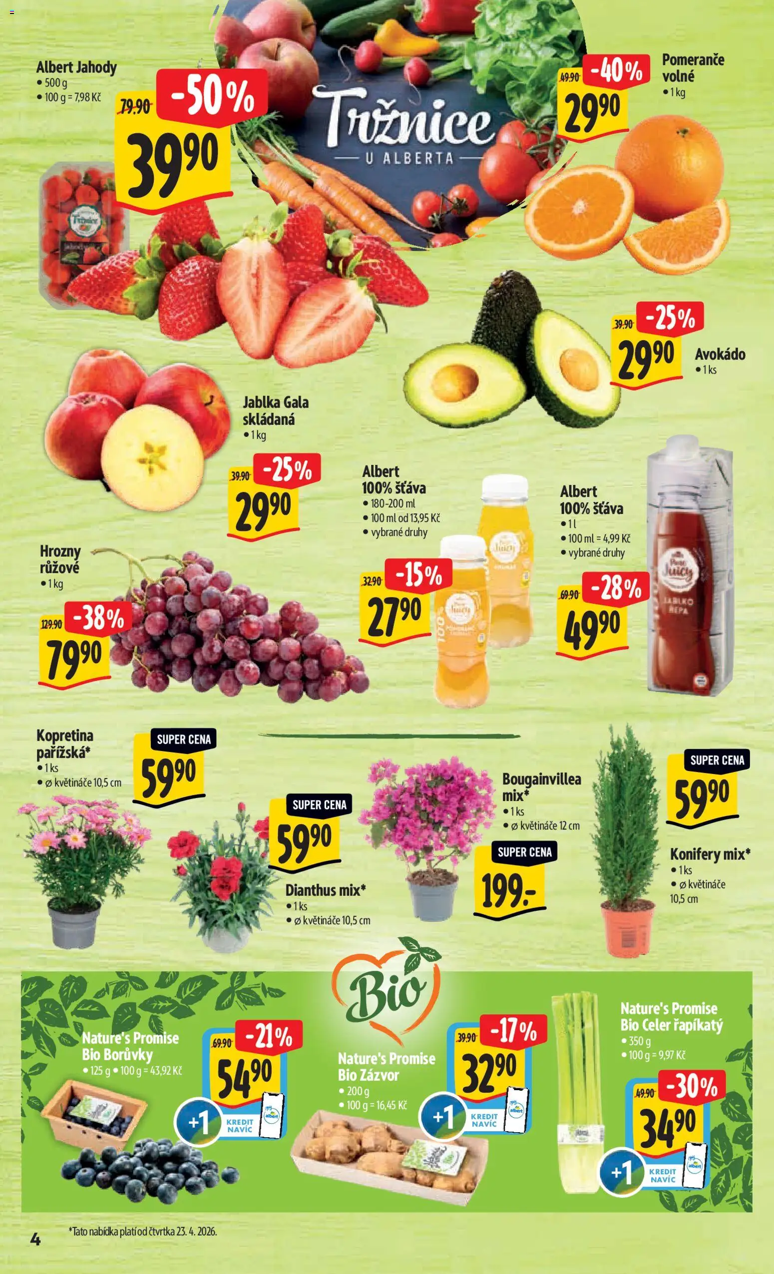 Albert leták - Hypermarket od 22.04.2026 | Strana: 10 | Produkty: Jablka, Jahody, Borůvky, Avokádo