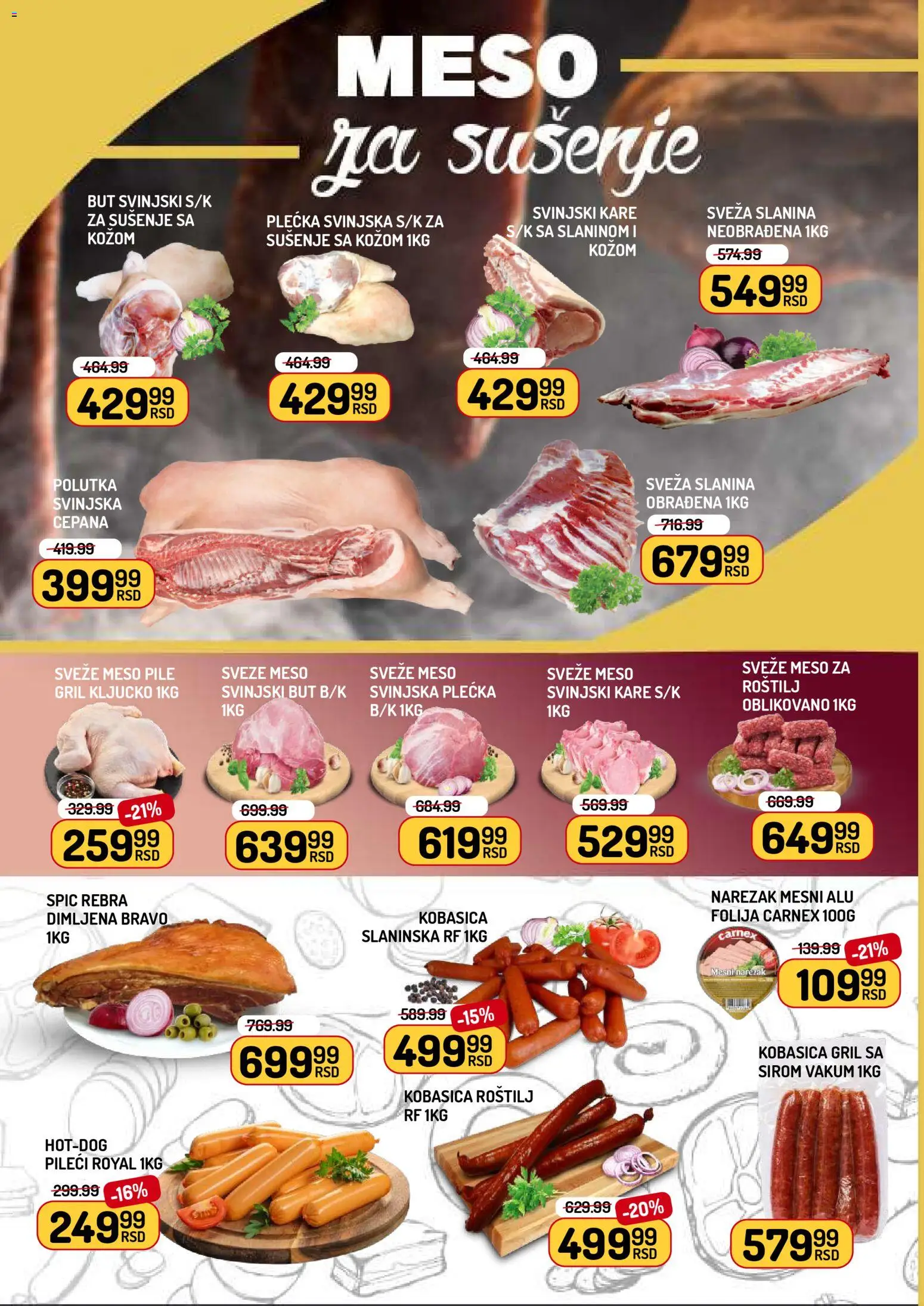 Aman katalog - važi od 05.12.2025 | Strana: 2 | Proizvode: Svinjski kare, Narezak, Pile, Kobasica