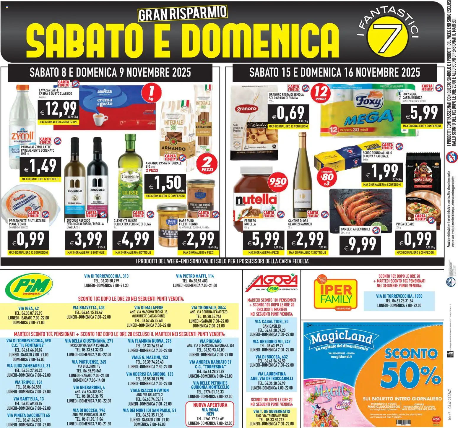 Volantino PIM Supermercati del 07.11.2025 | Pagina: 24 | Prodotti: Gamberi, Latte, Pasta, Tonno
