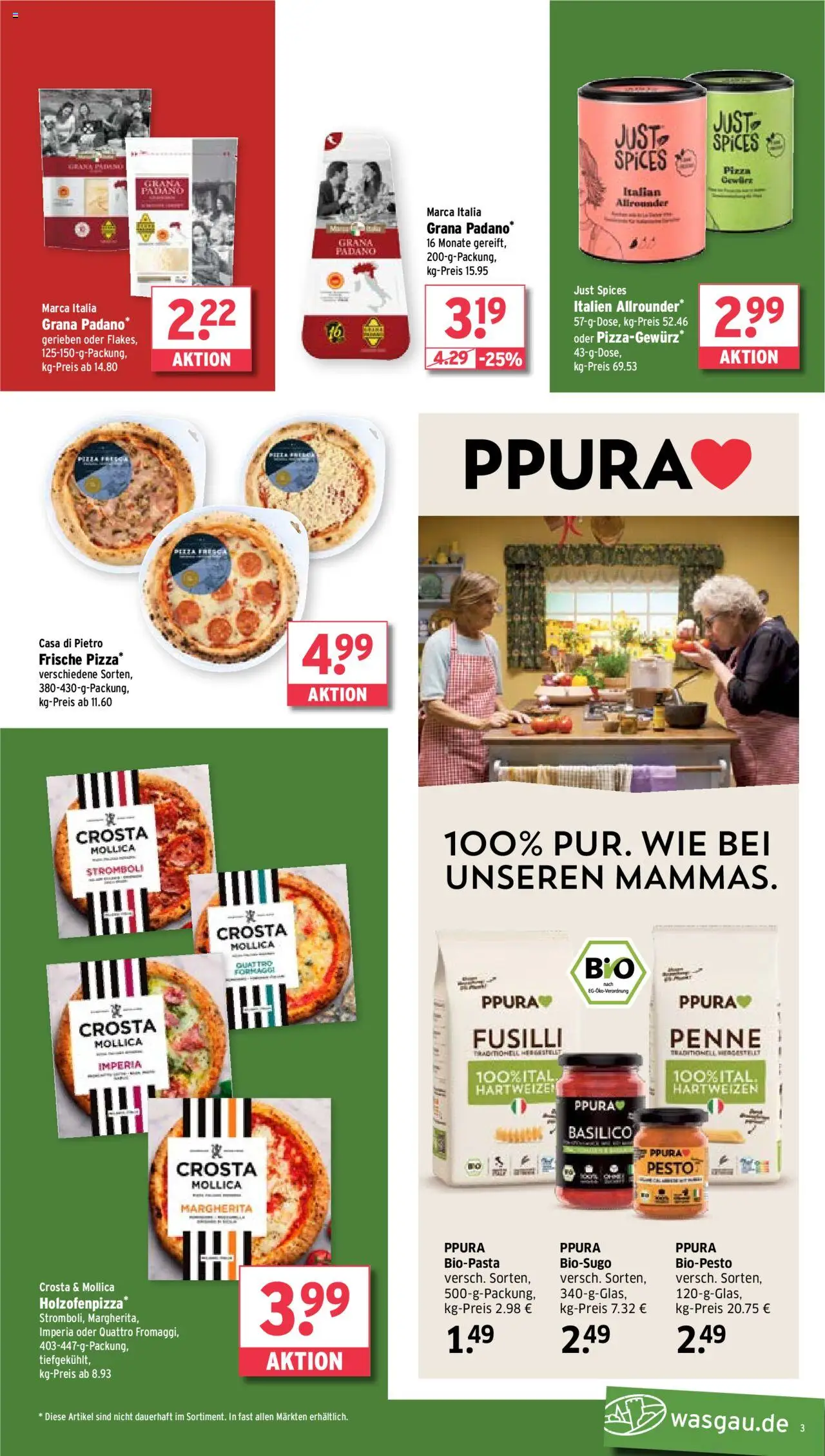 Wasgau Prospekt 	 - gültig ab dem 18.08.2025 | Seite: 3 | Produkte: Pizza