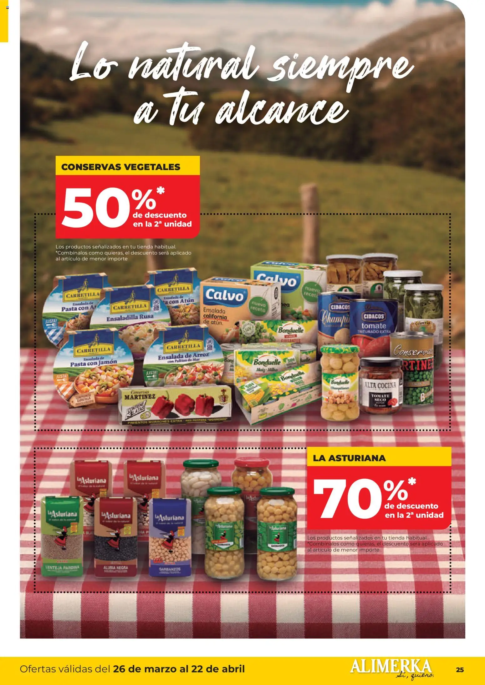 Alimerka folleto Asturias │ válido desde el 26.03.2026 | Página: 25 | Productos: Jamón, Pasta, Ensalada, Cocina