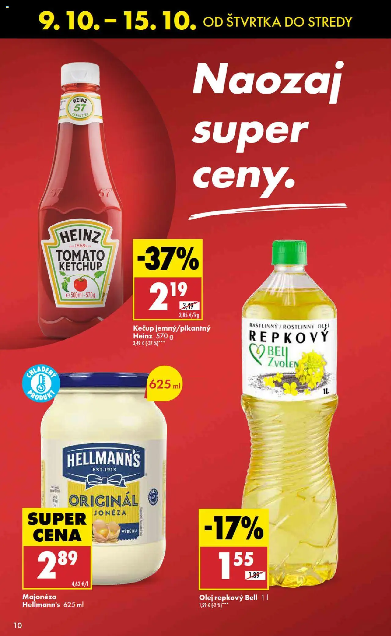 Nové Biedronka akcie – leták je platný od 09.10.2025 | Strana: 10 | Produkty: Olej, Kečup