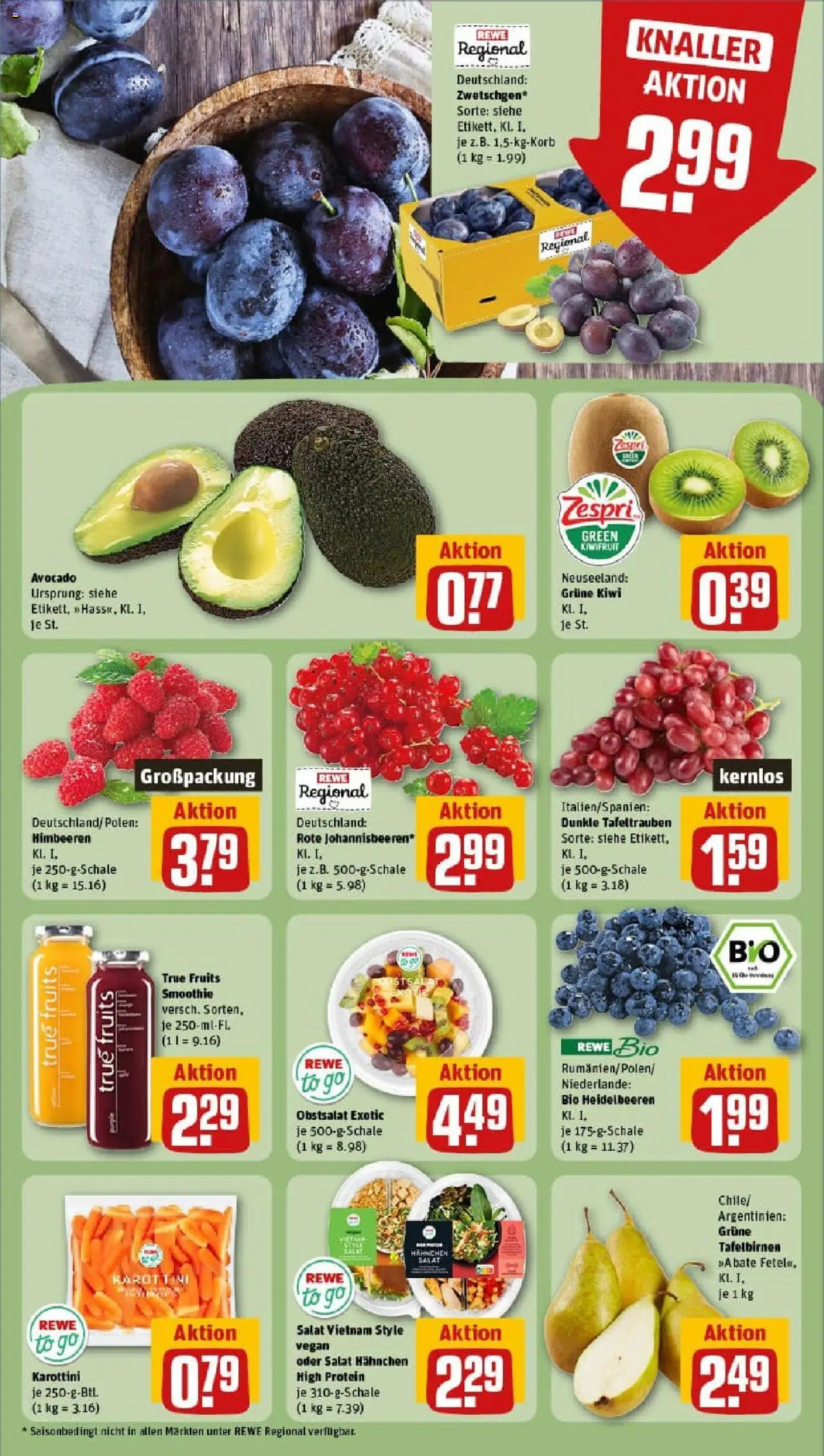 Rewe prospekt Ratekau	 - gültig ab dem 27.07.2025 | Seite: 10 | Produkte: Himbeeren, Heidelbeeren, Avocado, Kiwi