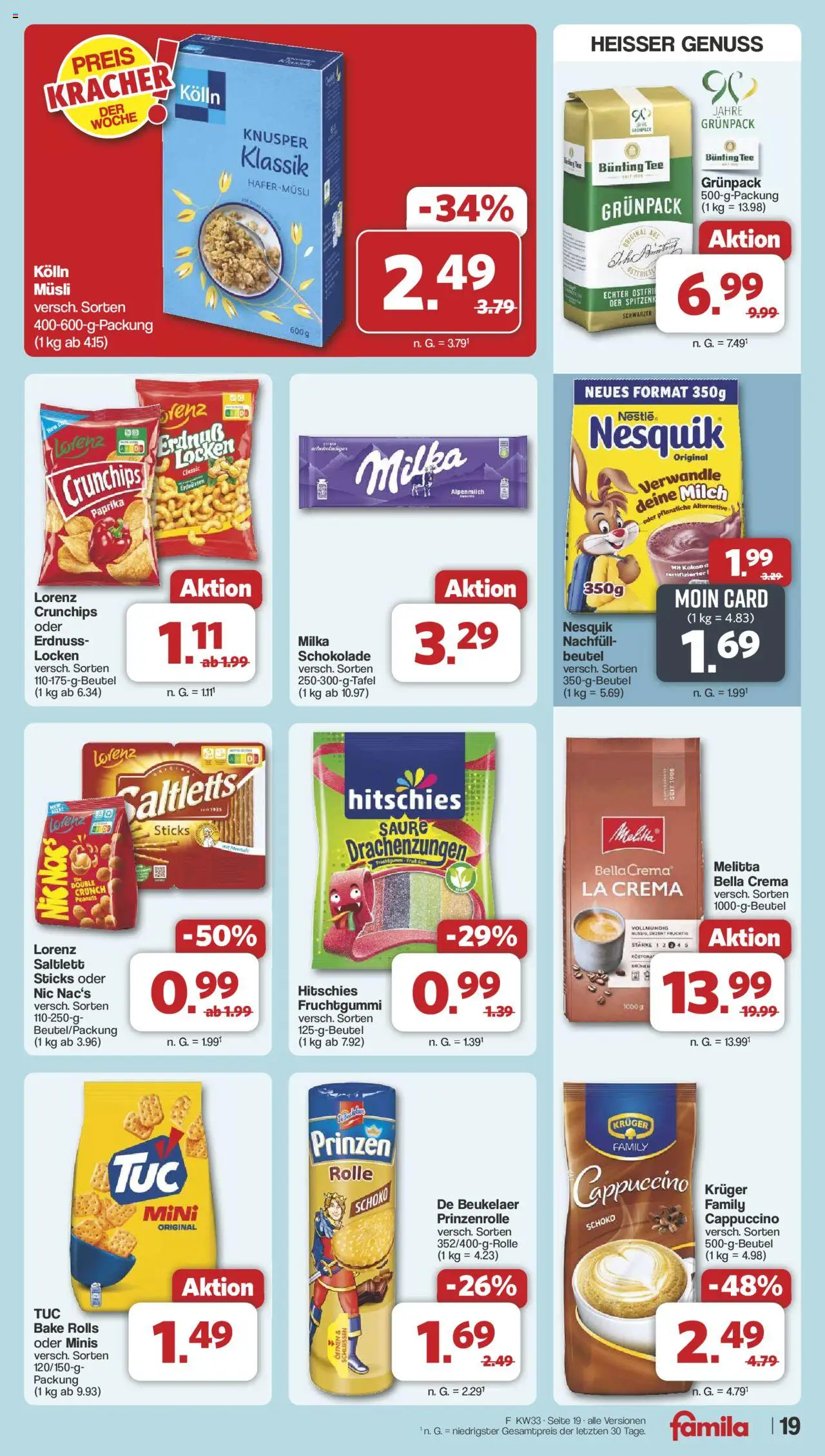 Famila Nordwest Prospekt 	 - gültig ab dem 11.08.2025 | Seite: 22 | Produkte: Nesquik, Kolln, Milch, Tee