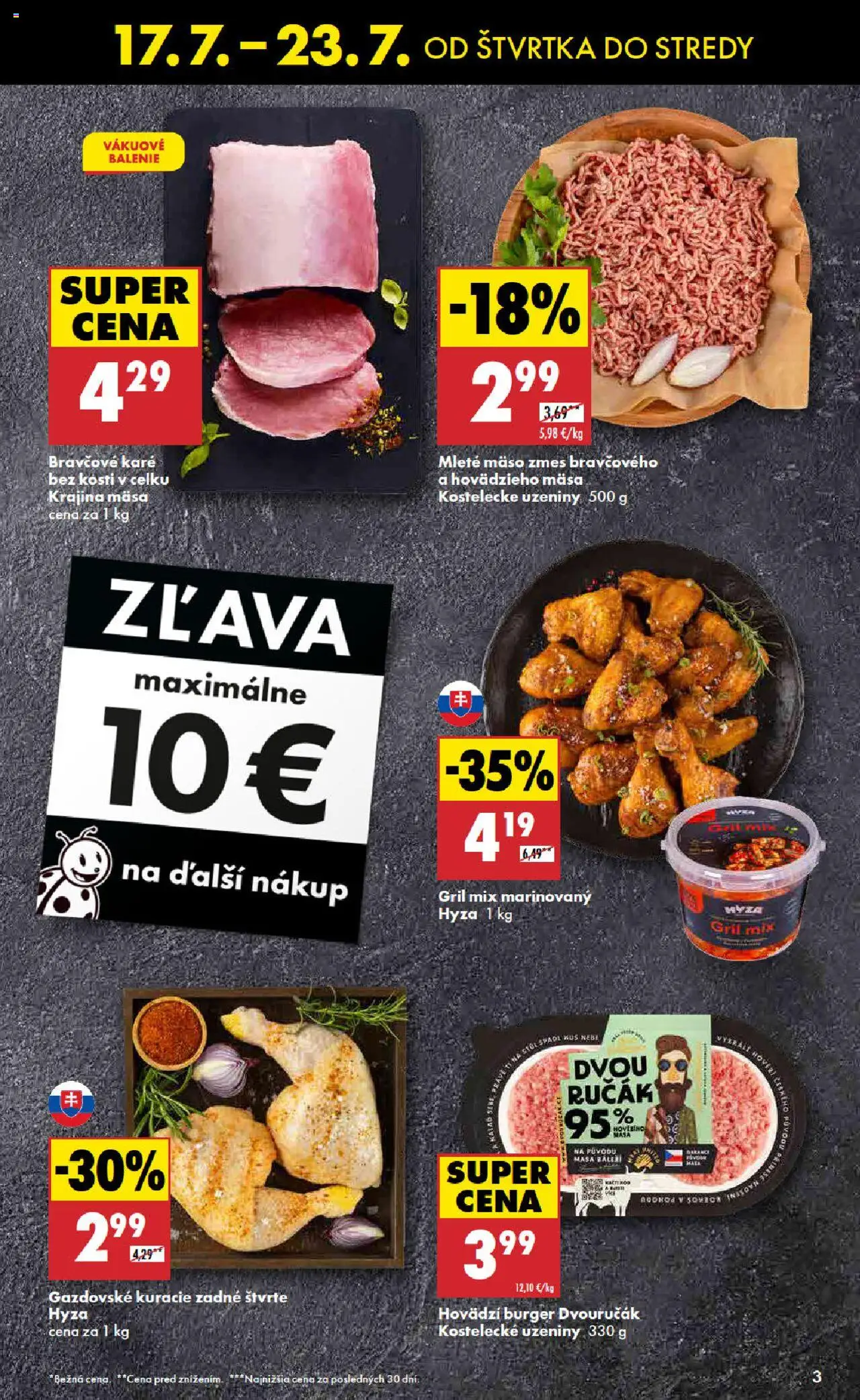 Biedronka leták │ platný od 17.07.2025 | Strana: 3 | Produkty: Gril, Mleté mäso, Bravčové karé