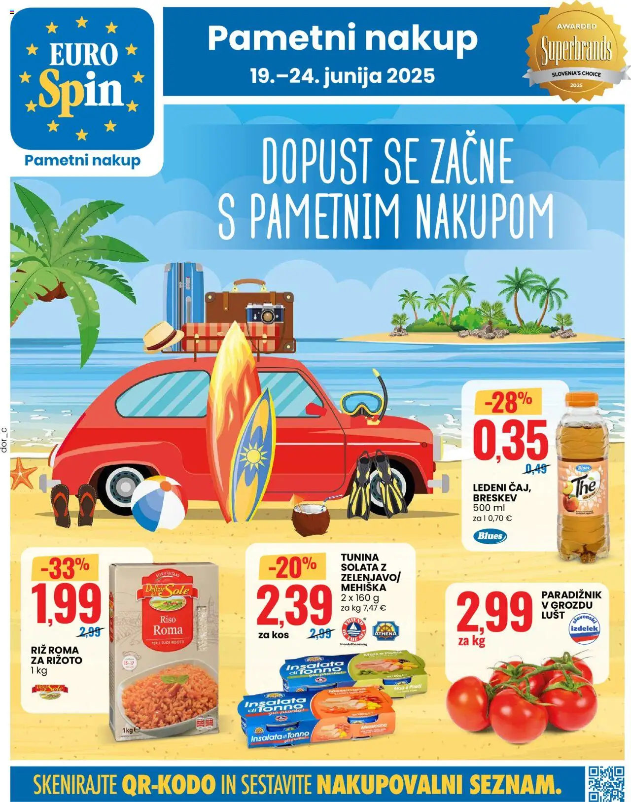 Eurospin katalog │ velja od 19.06.2025 | Stran: 1 | Izdelki: Kos, Paradiznik, Solata, Breskev