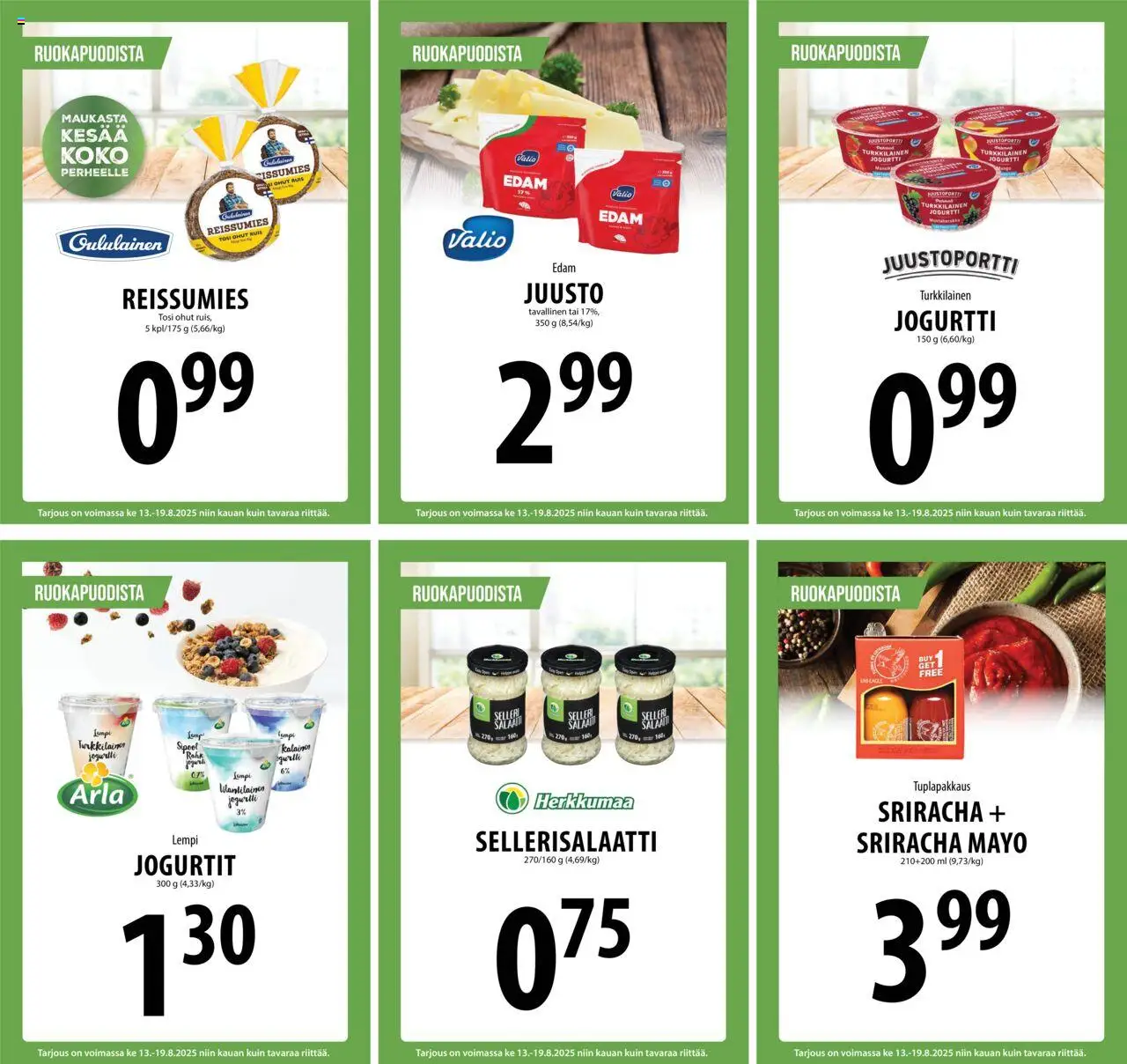  | Sivu: 23 | Tuotteet: Selleri, Sriracha, Juusto, Jogurtti