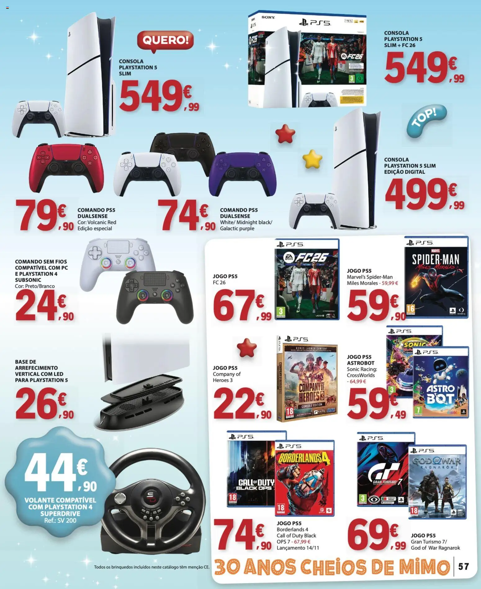 E.Leclerc Brinquedos de Natal │ válido de 11.11.2025 | Página: 57 | Produtos: PC, Playstation, Base