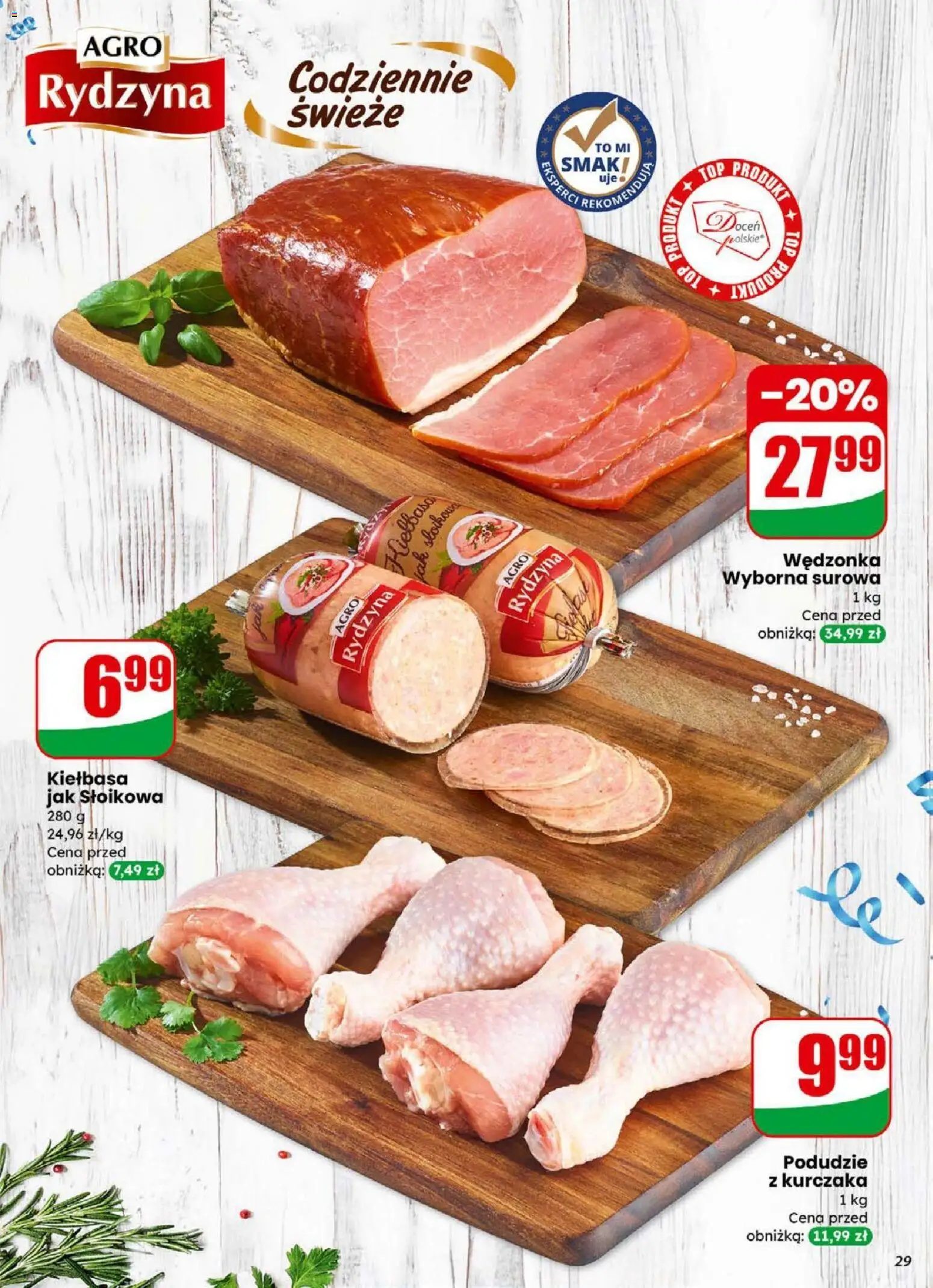 Dino Gazetka od 31.12.2025 | Strona: 29 | Produkty: Kiełbasa, Top, Podudzie z kurczaka