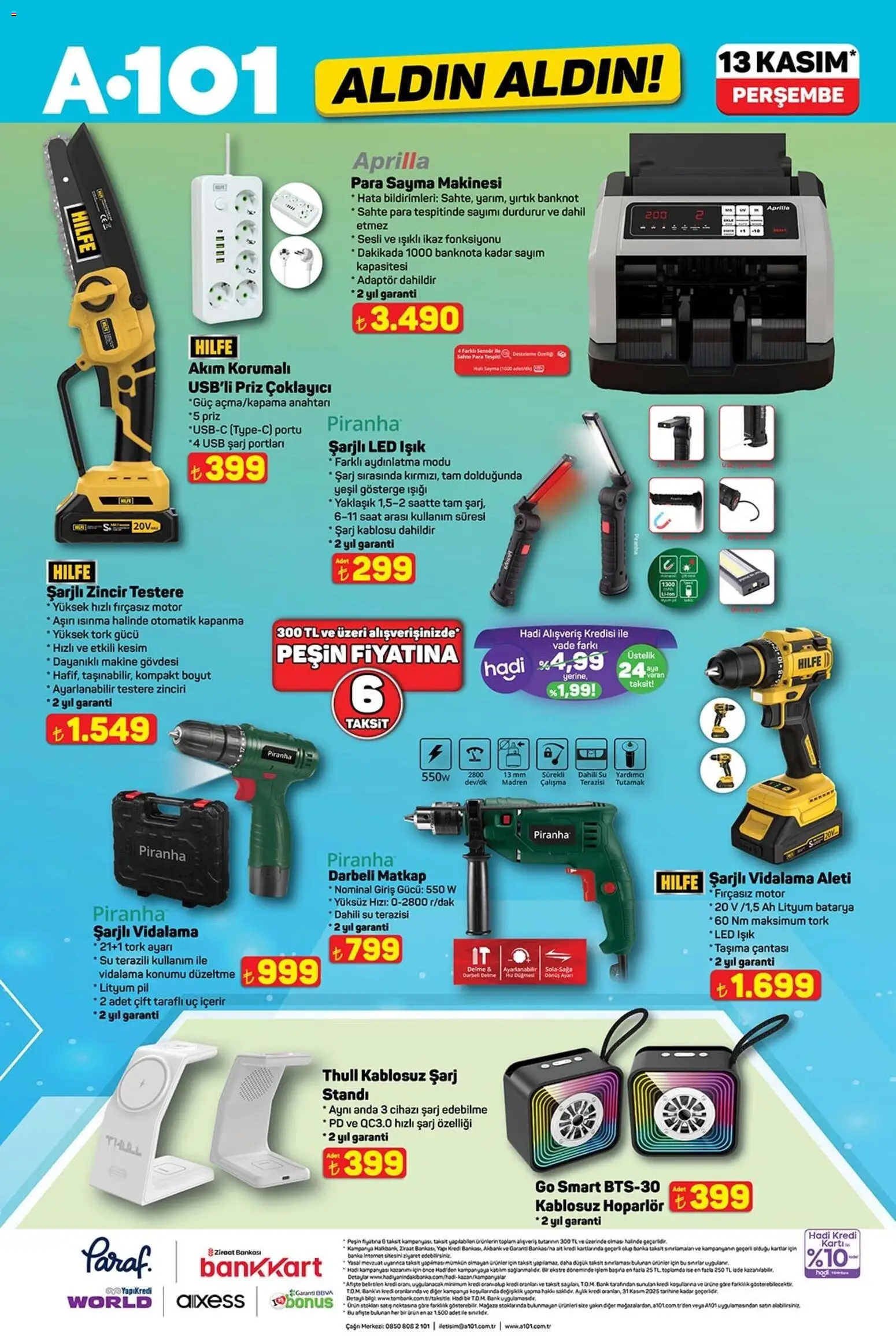 A101 Katalog Aldın Aldın - 13.11.2025 tarihinden itibaren geçerlidir | Sayfa: 13 | Ürünler: Priz, Şarj kablosu, Pil, Su