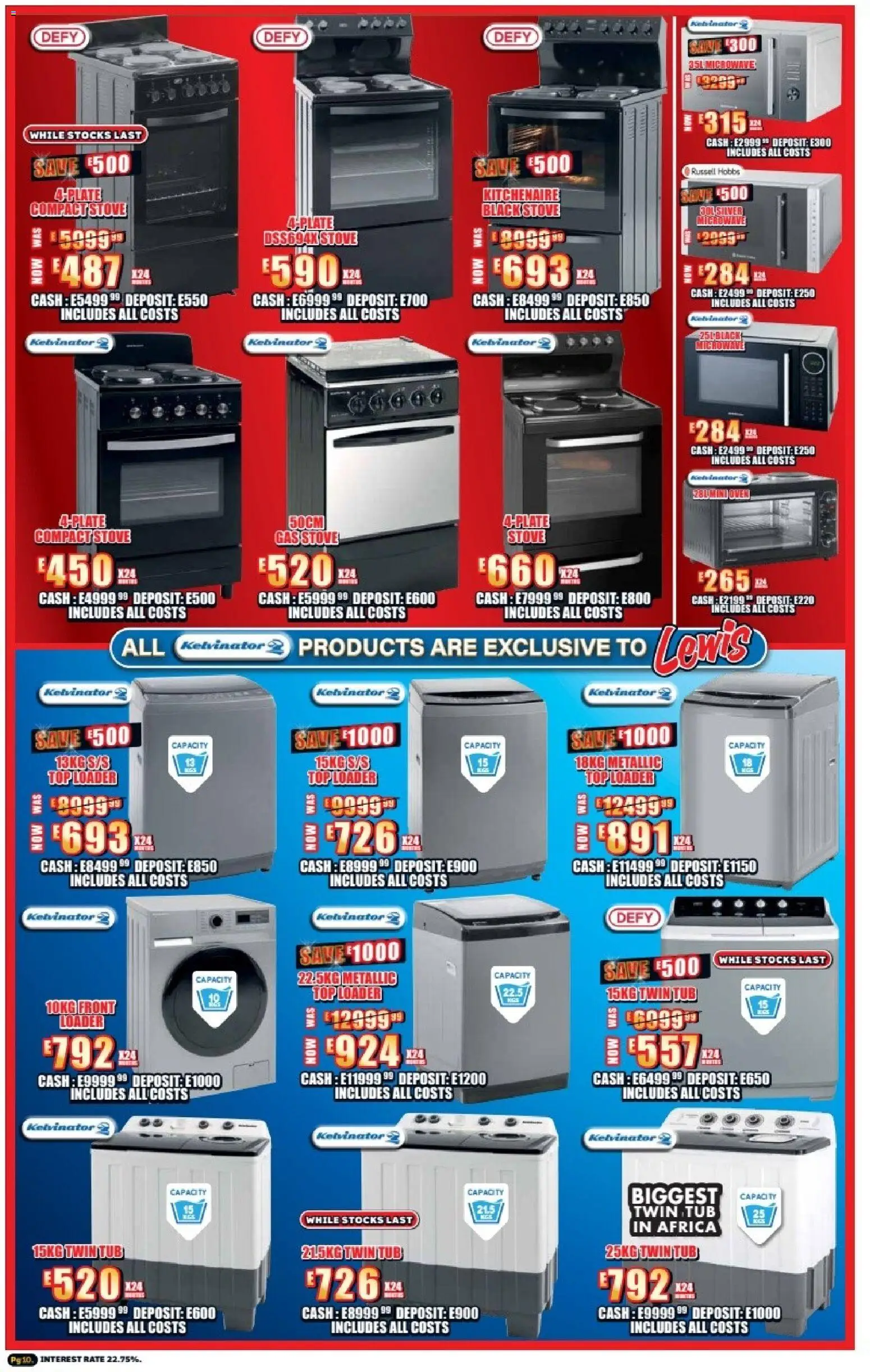 New Lewis Stores catalogue – valid from 23.02.2026 | Page: 10 | Products: Oven, Stove, Oil, Gas stove