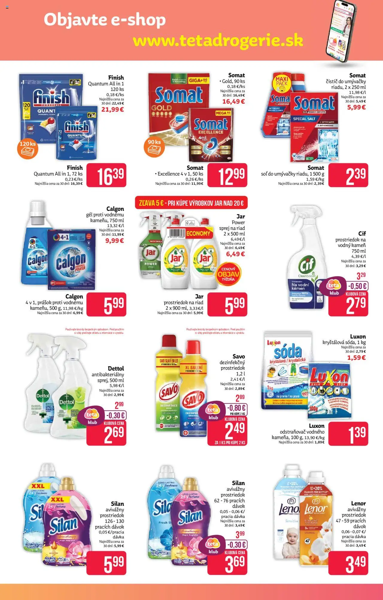 Teta drogerie leták │ platný od 04.08.2025 | Strana: 15 | Produkty: Silan, Dettol, Jar, Lenor