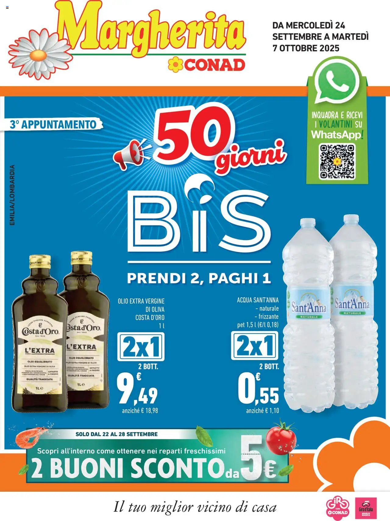Volantino Conad del 24.09.2025 | Pagina: 1 | Prodotti: Acqua, Olio, Olive, Olio extra vergine