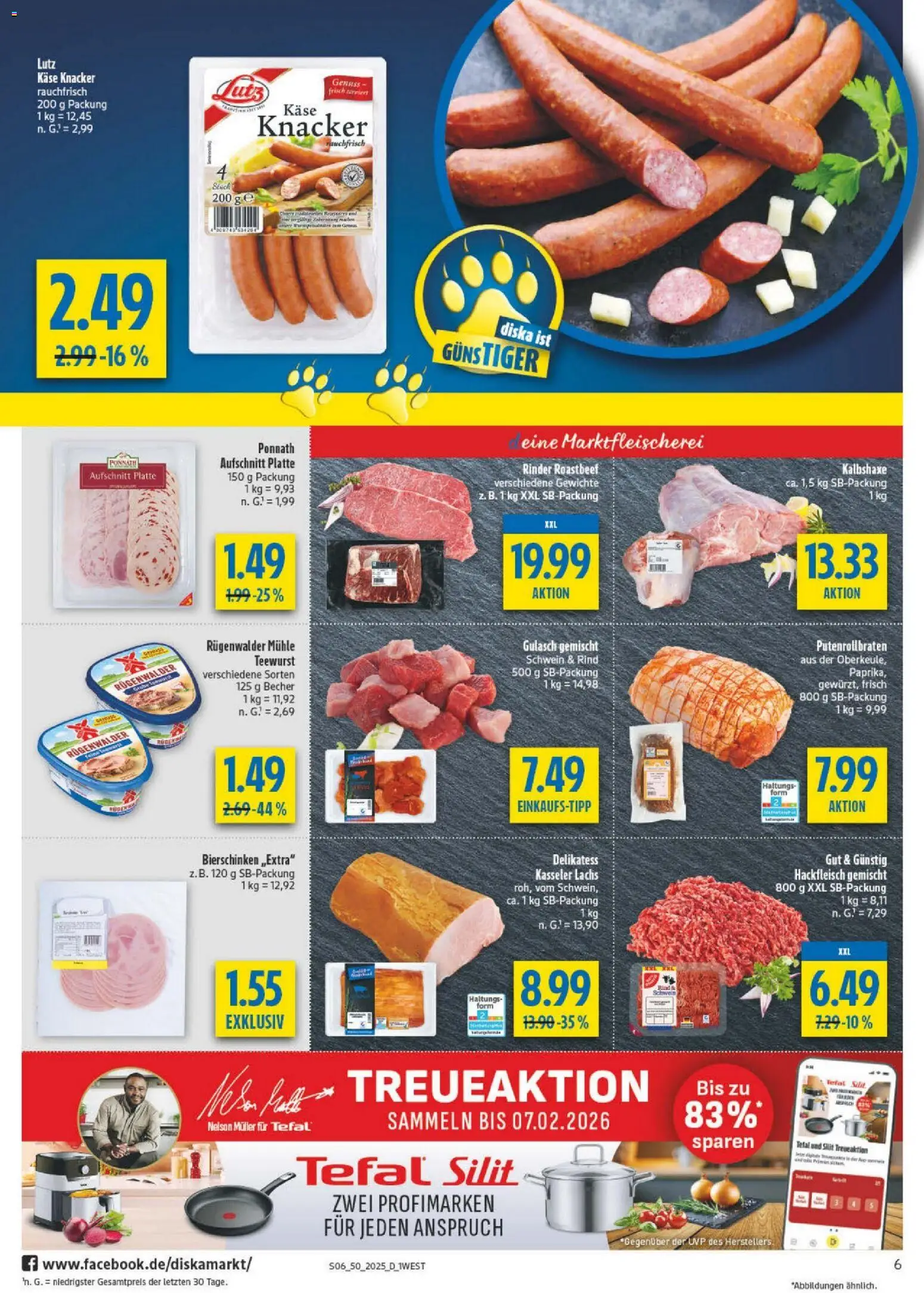 Diska - Diska Angebote Bayern KW50 – gültig ab 08.12.2025 | Seite: 6 | Produkte: Käse, Roastbeef, Lachs, Hackfleisch