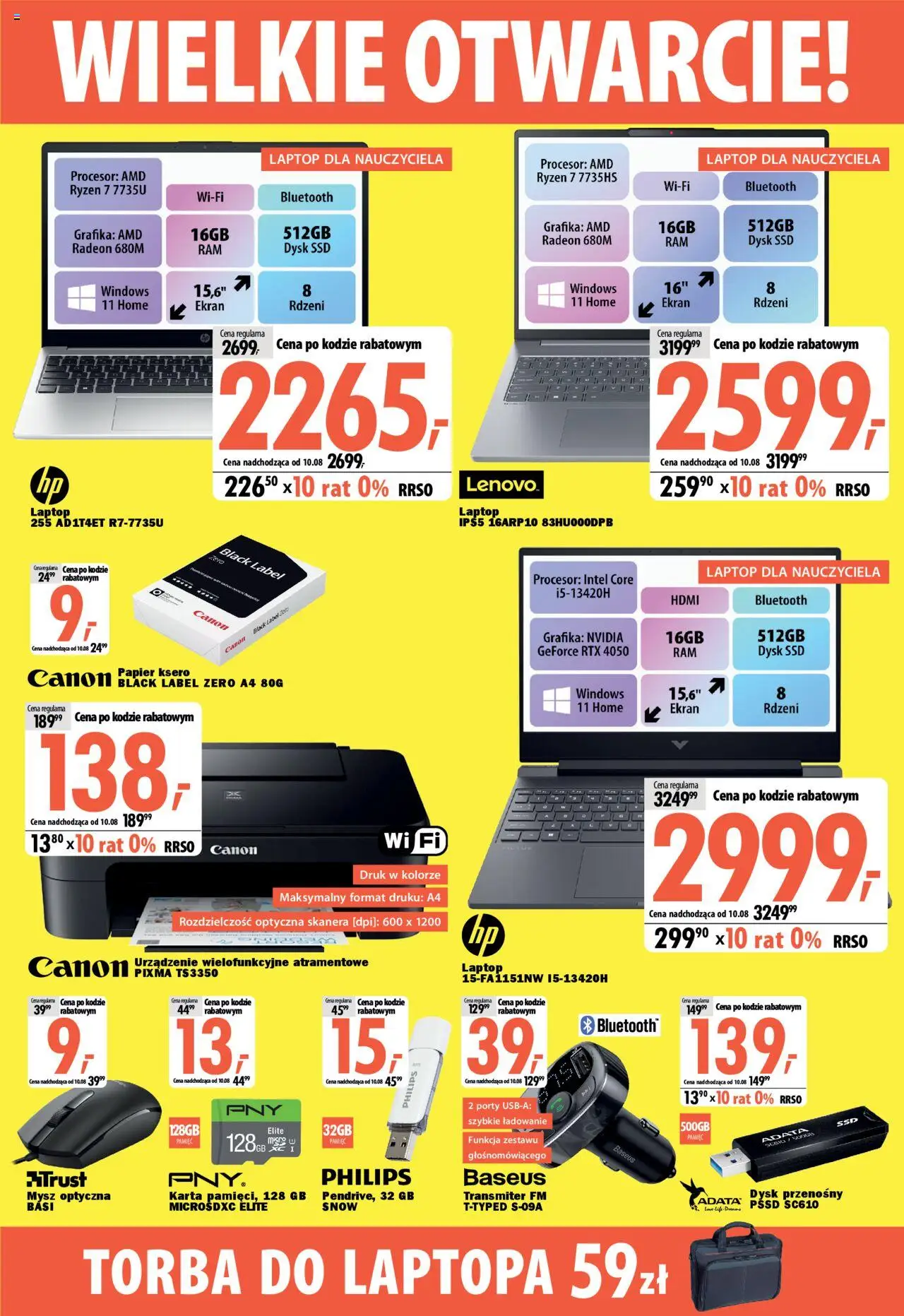 Mediaexpert Gazetka - Wielkie otwarcie Sławno, Polanowska 16 od 07.08.2025 | Strona: 5 | Produkty: Karta, Mysz, Torba, Black Label