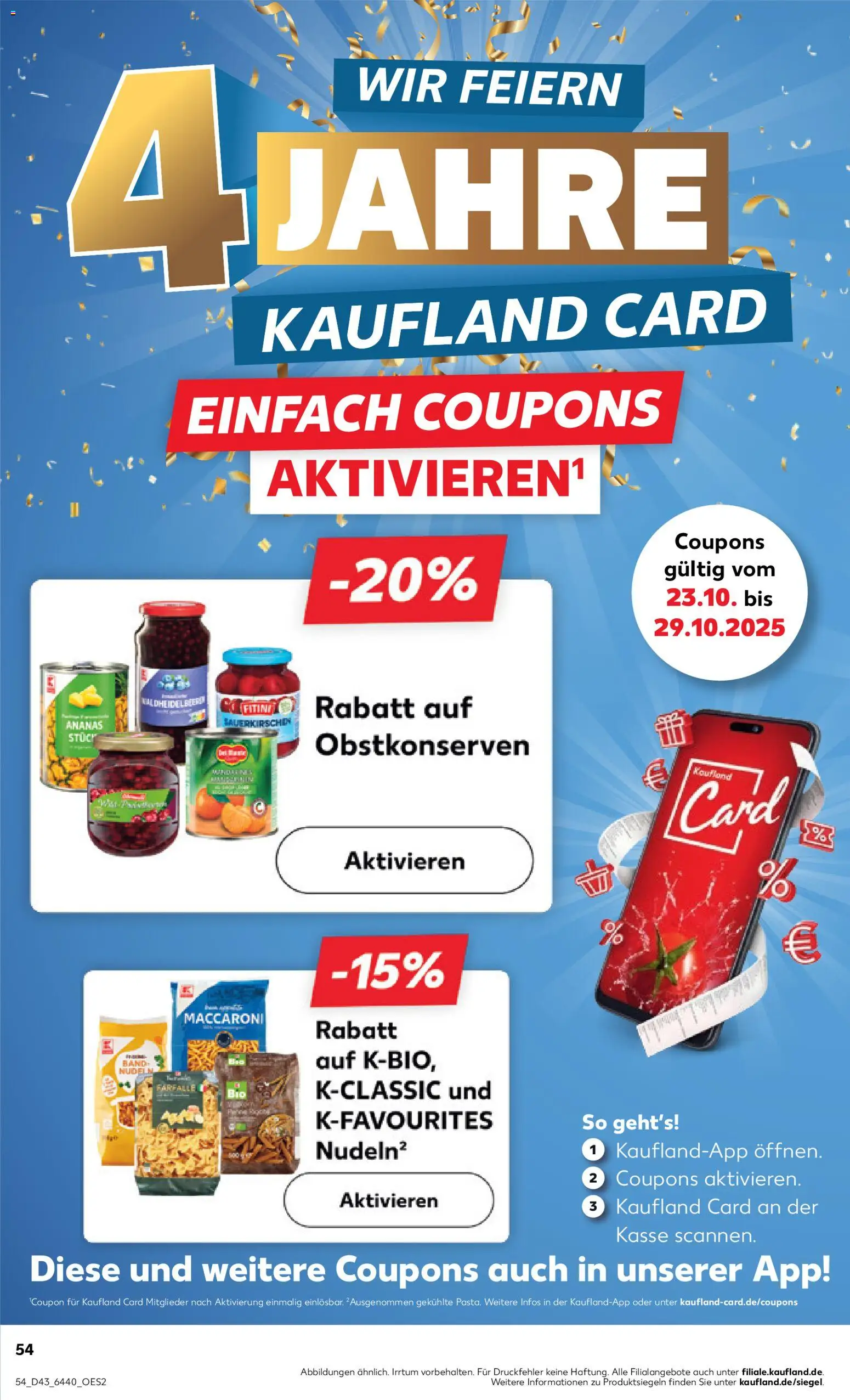 Kaufland prospekt Hannover	 – gültig ab 26.10.2025 | Seite: 54 | Produkte: Mandarinen, Ananas, Pasta, Nudeln