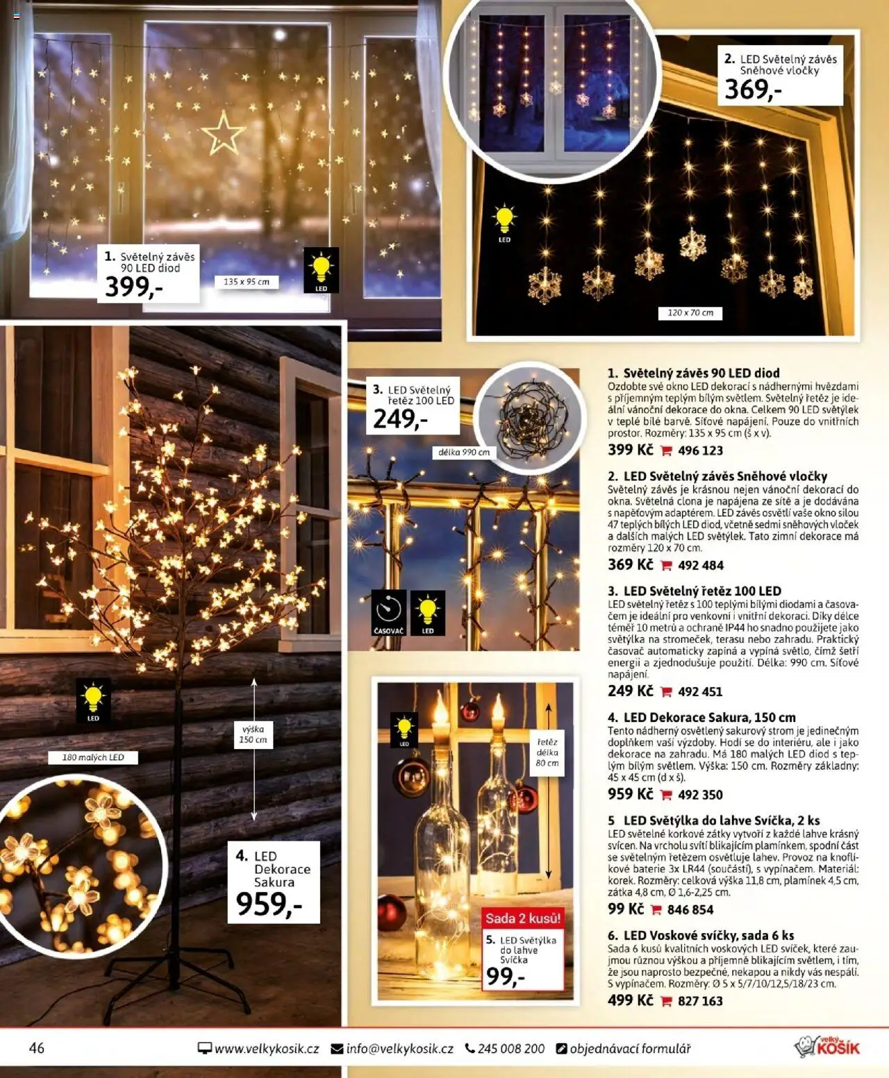 Velký Košík katalog září od 01.09.2025 | Strana: 46 | Produkty: Světelný řetěz, Časovač, Baterie, Dekorace