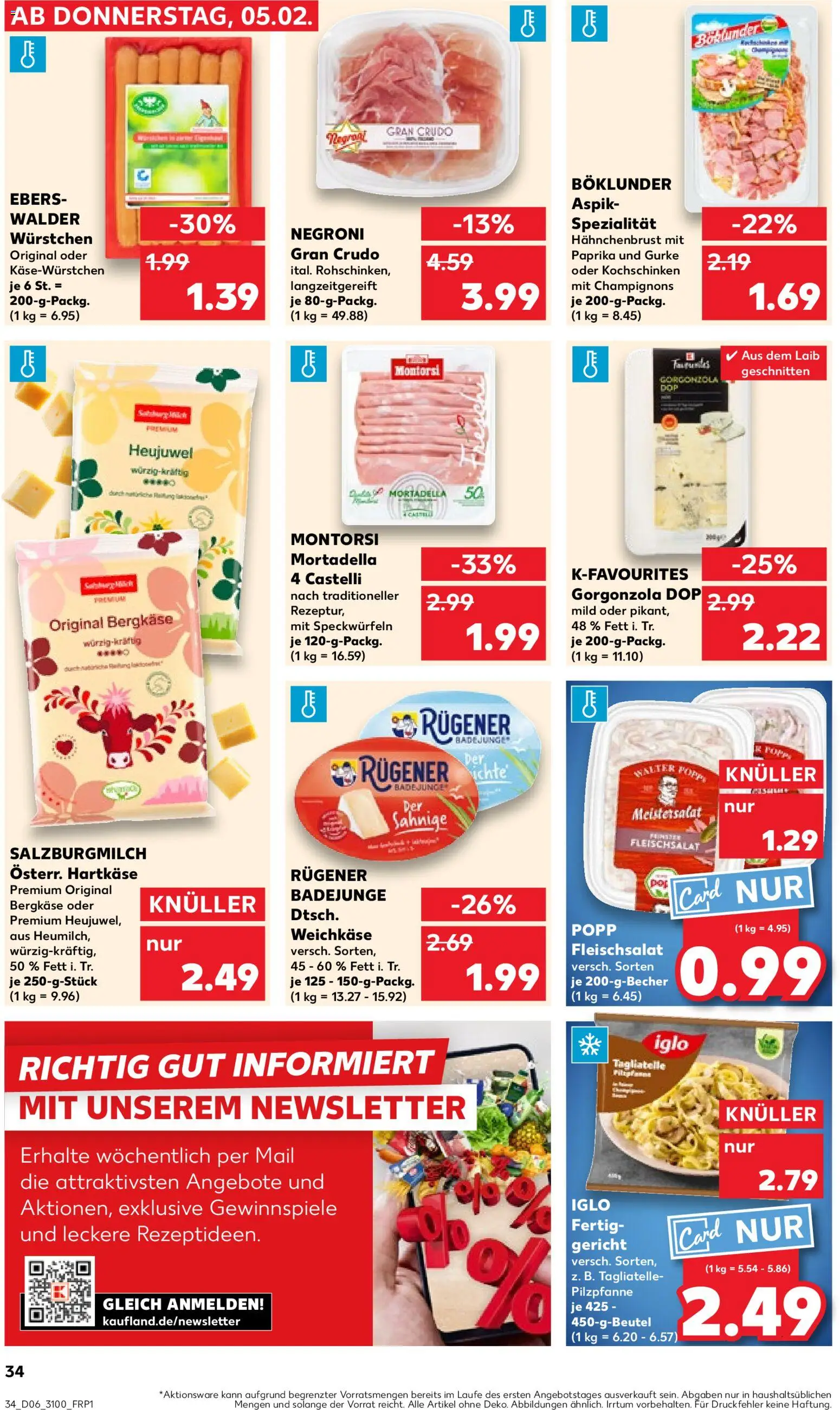 Kaufland prospekt Leipzig	 – gültig ab 05.02.2026 | Seite: 34 | Produkte: Iglo, Champignons, Paprika, Hahnchenbrust