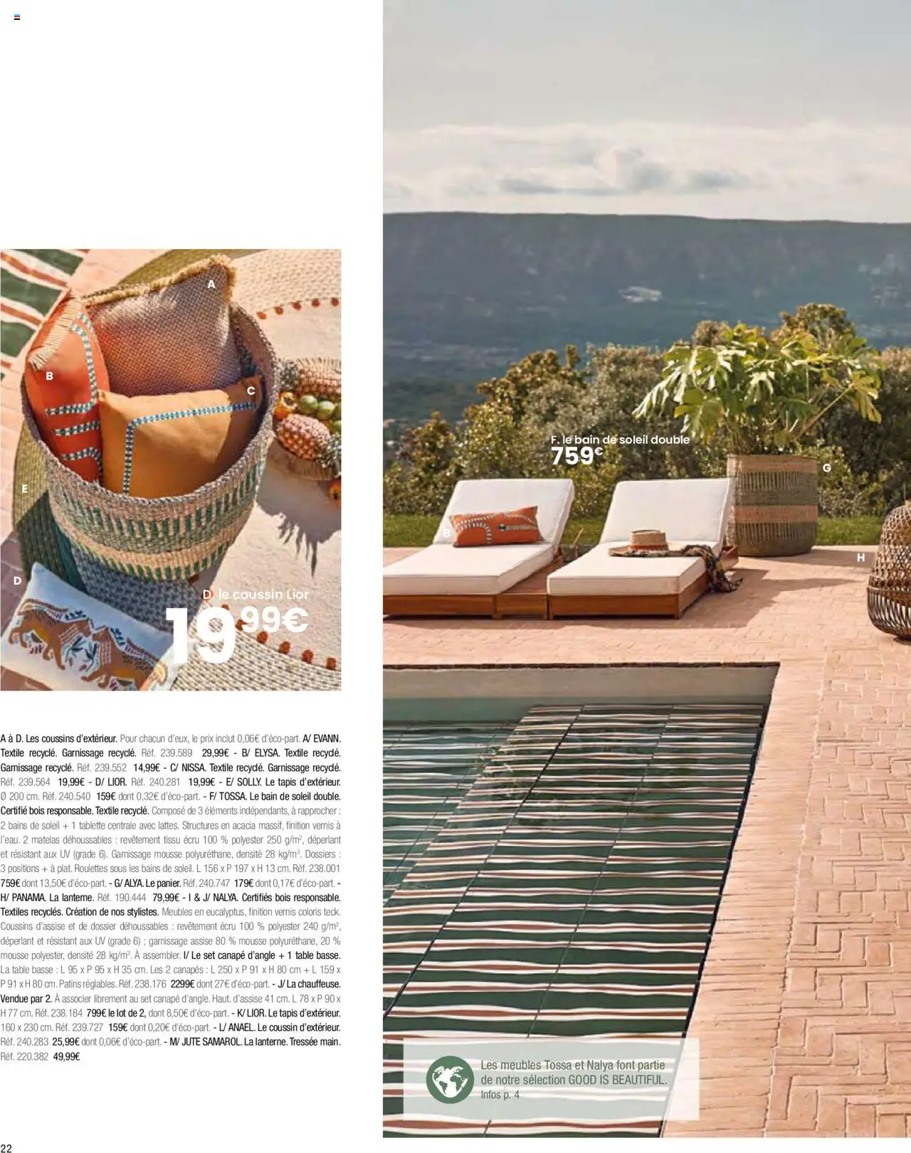 {H1} | Page: 24 | Produits: Bain de soleil, Mousse, Table basse, Tapis