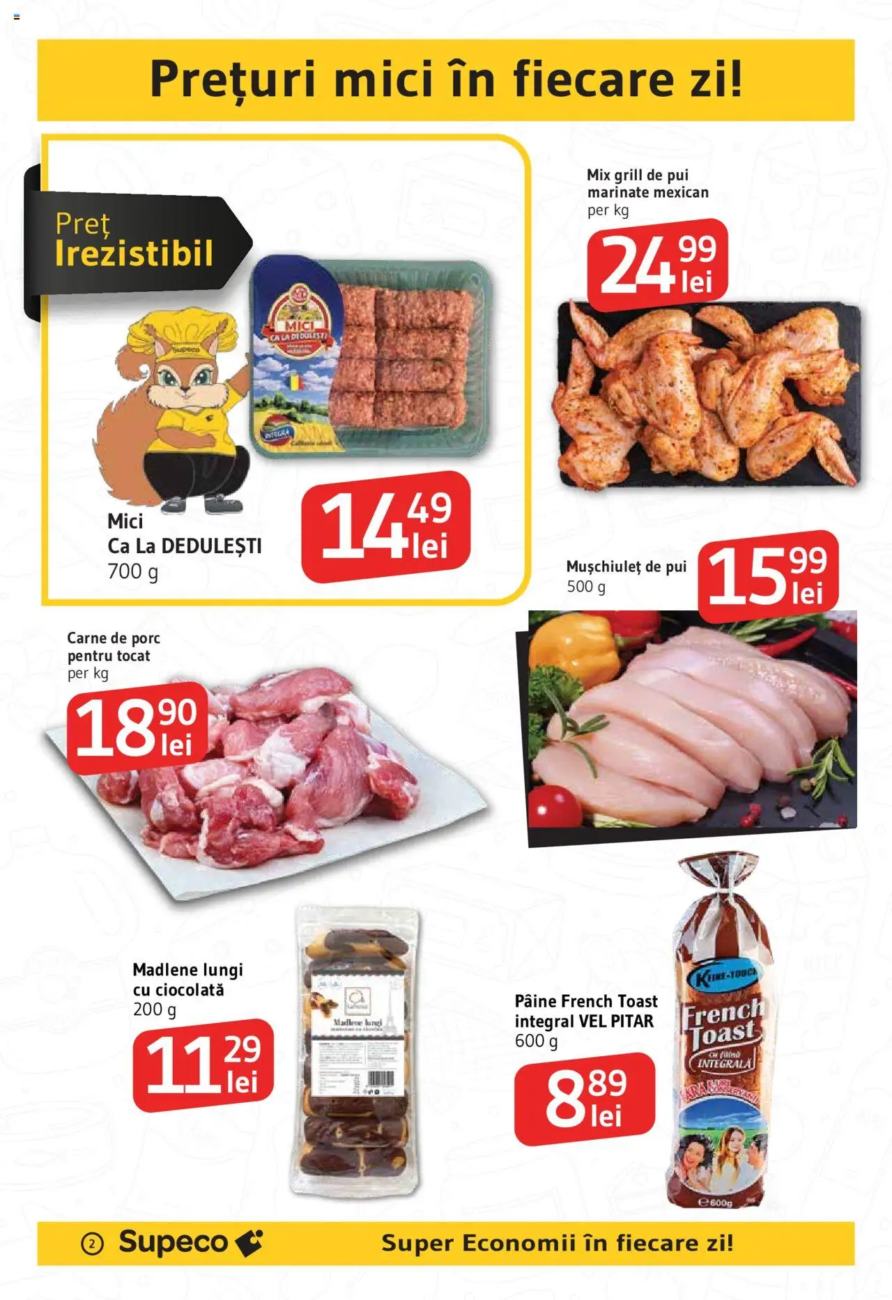 Catalog Supeco - Bârlad – valabil de la 05.06.2025 | Pagină: 2 | Produse: Mici, Pâine, Ciocolată, Carne De Porc