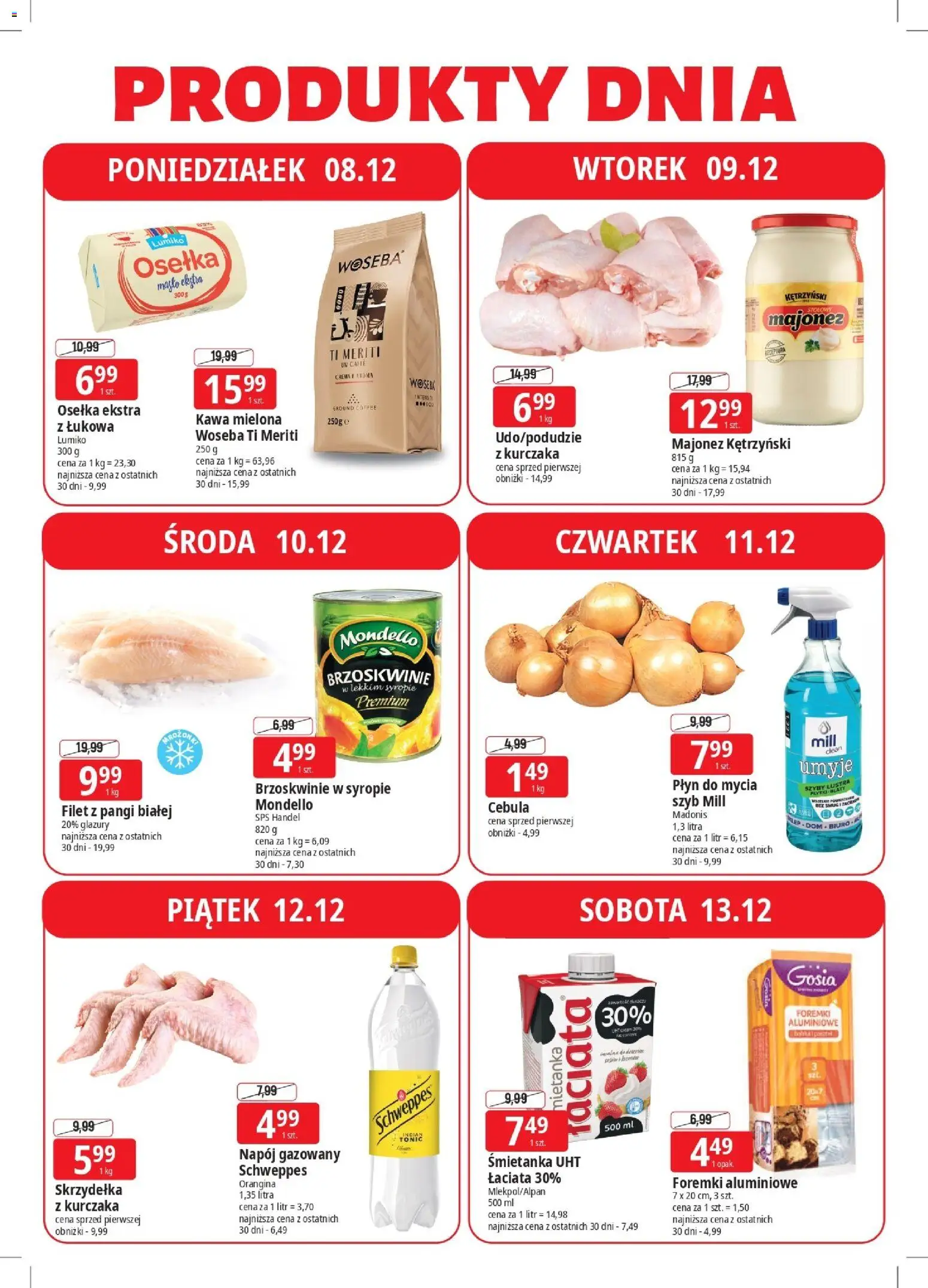 E.Leclerc Gazetka - Elbląg od 08.12.2025 | Strona: 4 | Produkty: Masło, Kawa, Brzoskwinie, Frytki